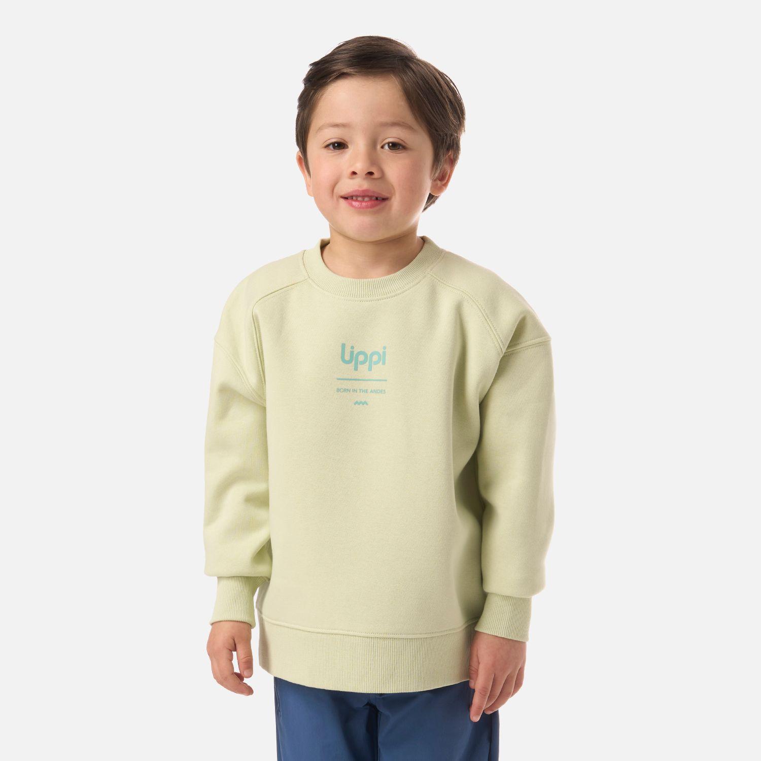Polerón Niño Insigne Sweatshirt Oversize Gris Claro / Verde Lippi V26-0