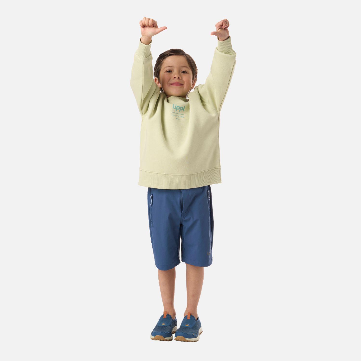 Polerón Niño Insigne Sweatshirt Oversize Gris Claro / Verde Lippi V26-4