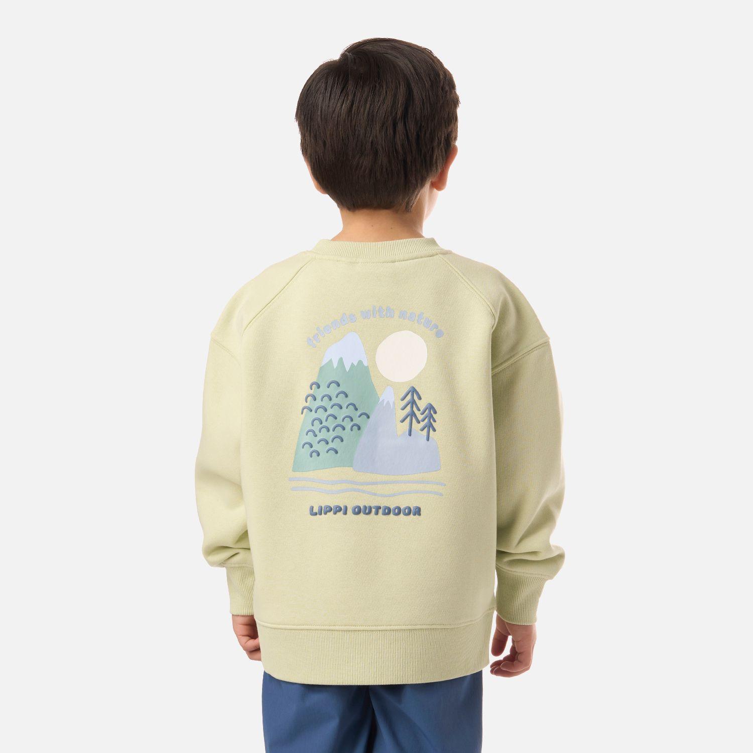 Polerón Niño Insigne Sweatshirt Oversize Gris Claro / Verde Lippi V26-1