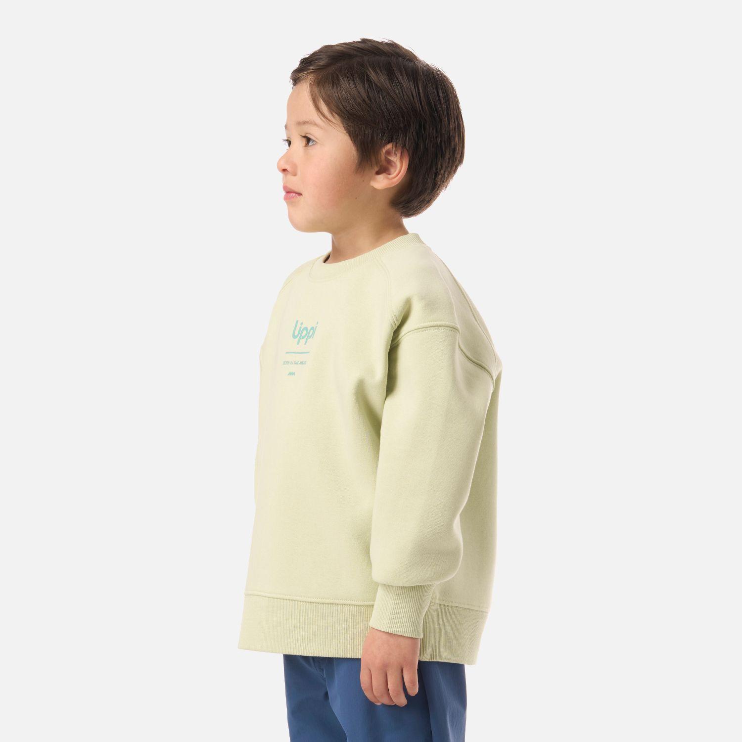 Polerón Niño Insigne Sweatshirt Oversize Gris Claro / Verde Lippi V26-2