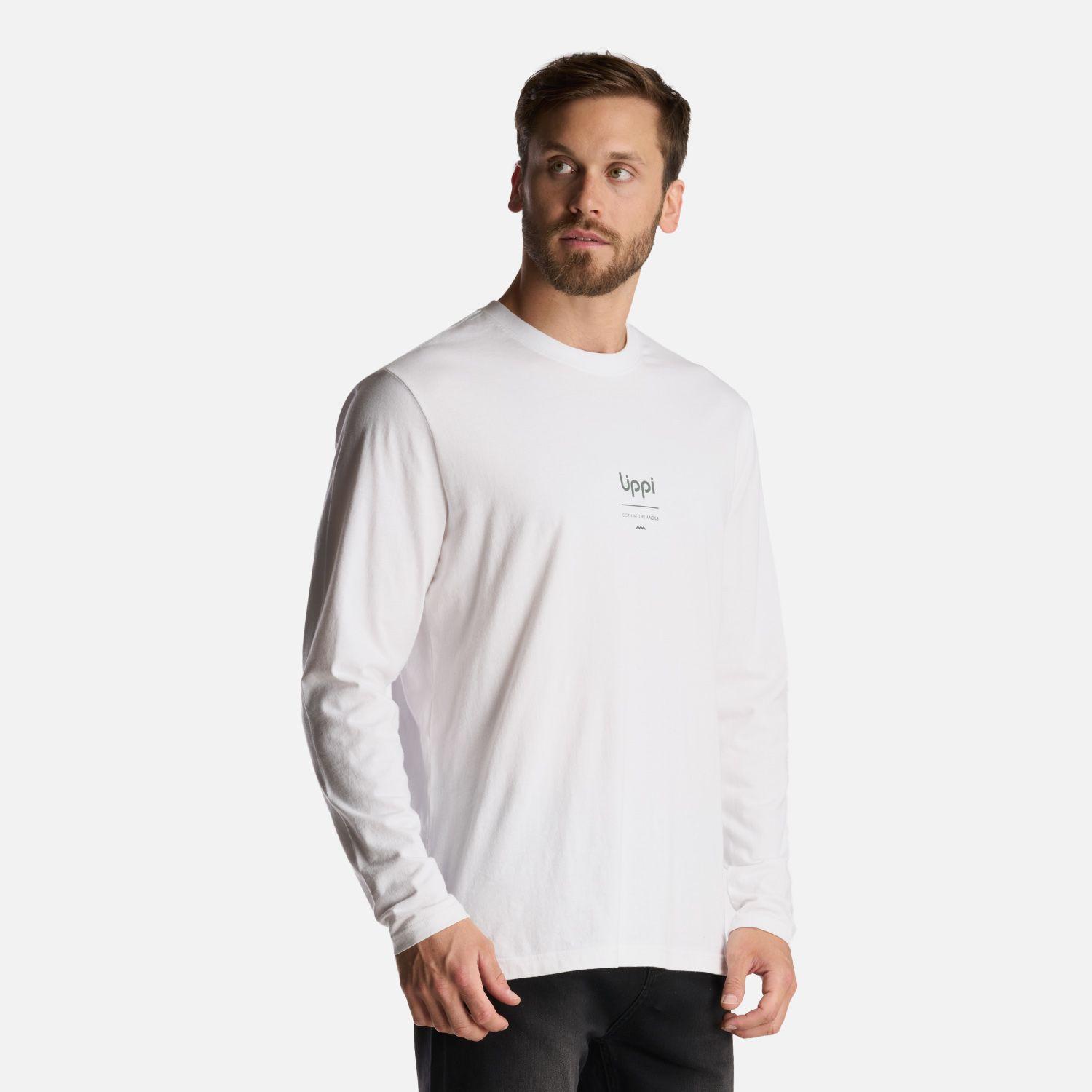 Polera Hombre Logo Lippi Long Sleeve T-Shirt Blanco Lippi-2
