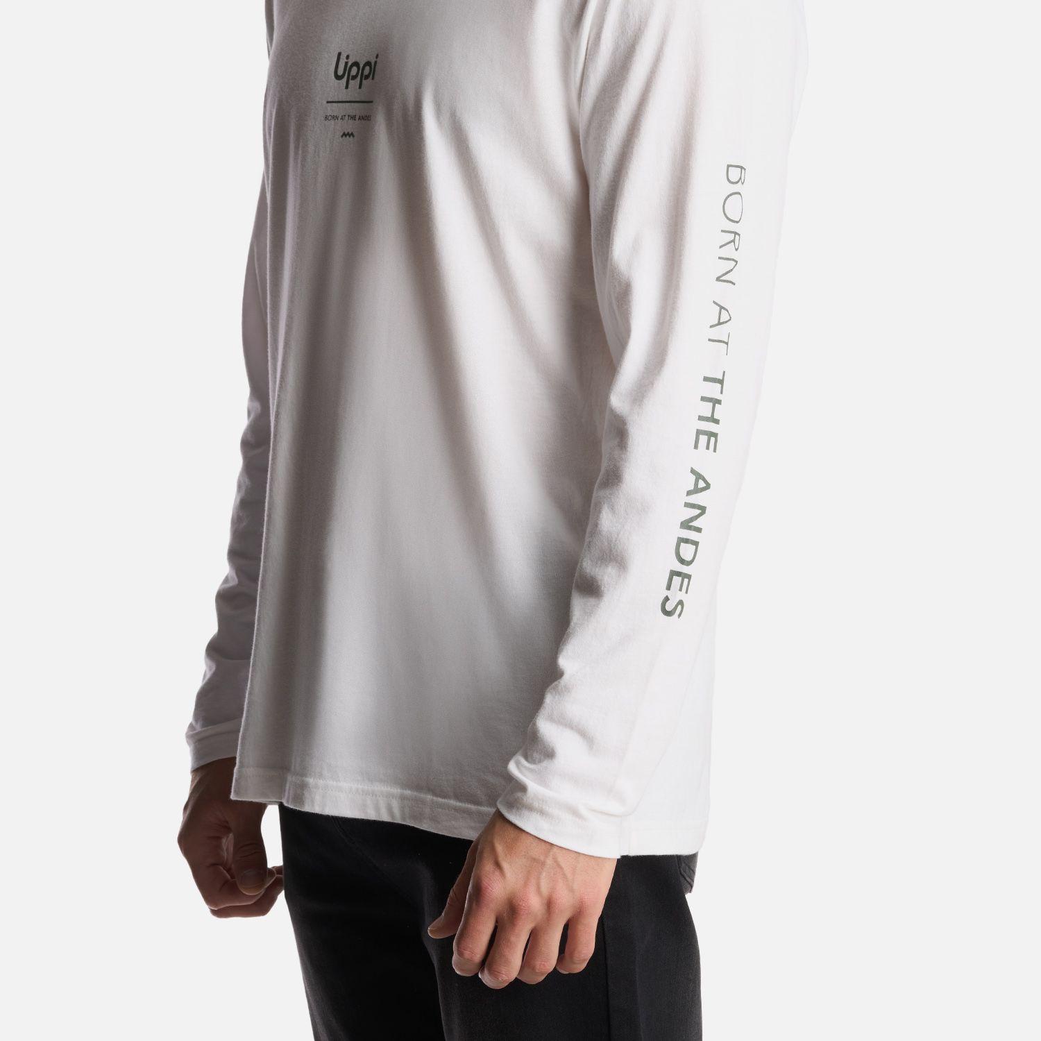 Polera Hombre Logo Lippi Long Sleeve T-Shirt Blanco Lippi-5