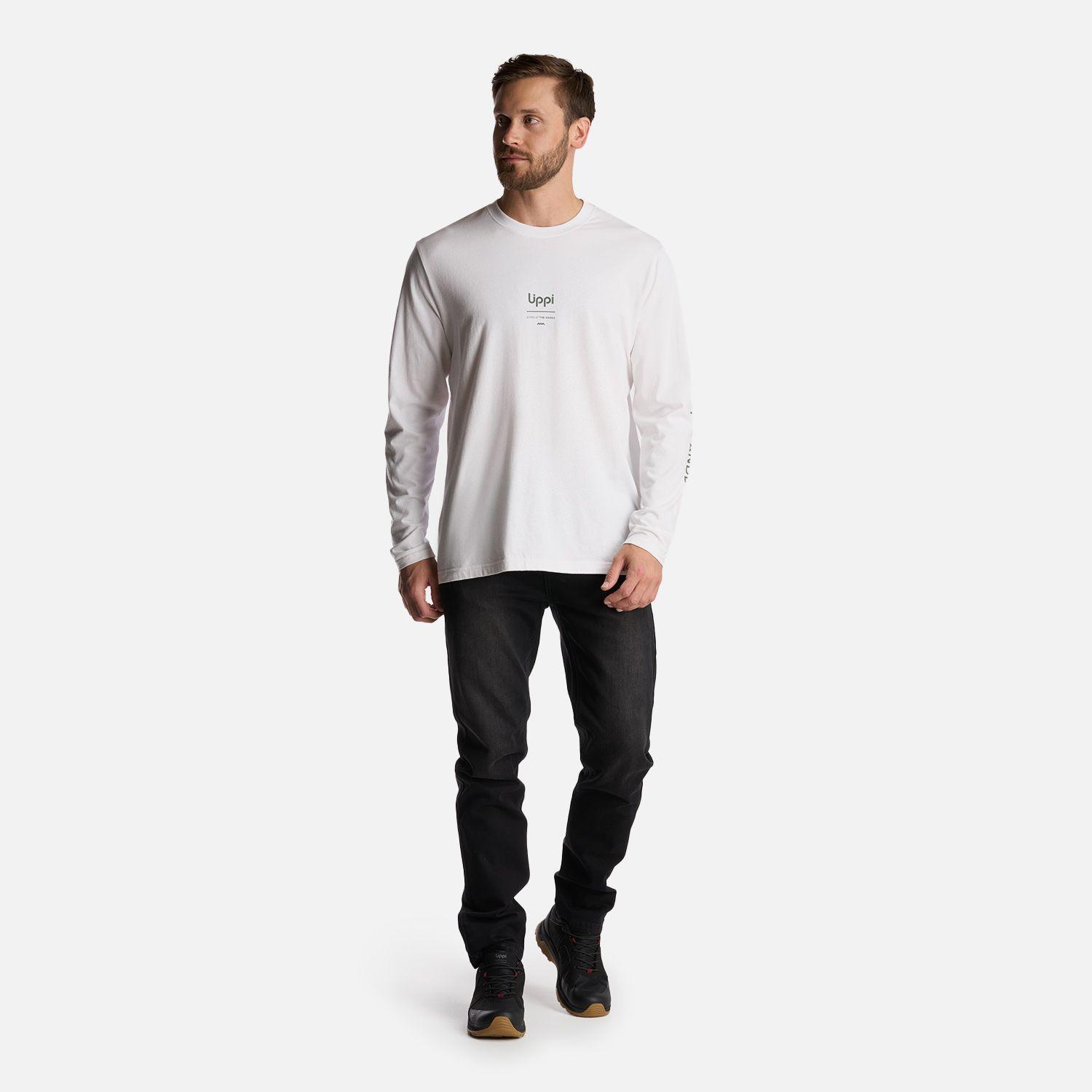Polera Hombre Logo Lippi Long Sleeve T-Shirt Blanco Lippi-6