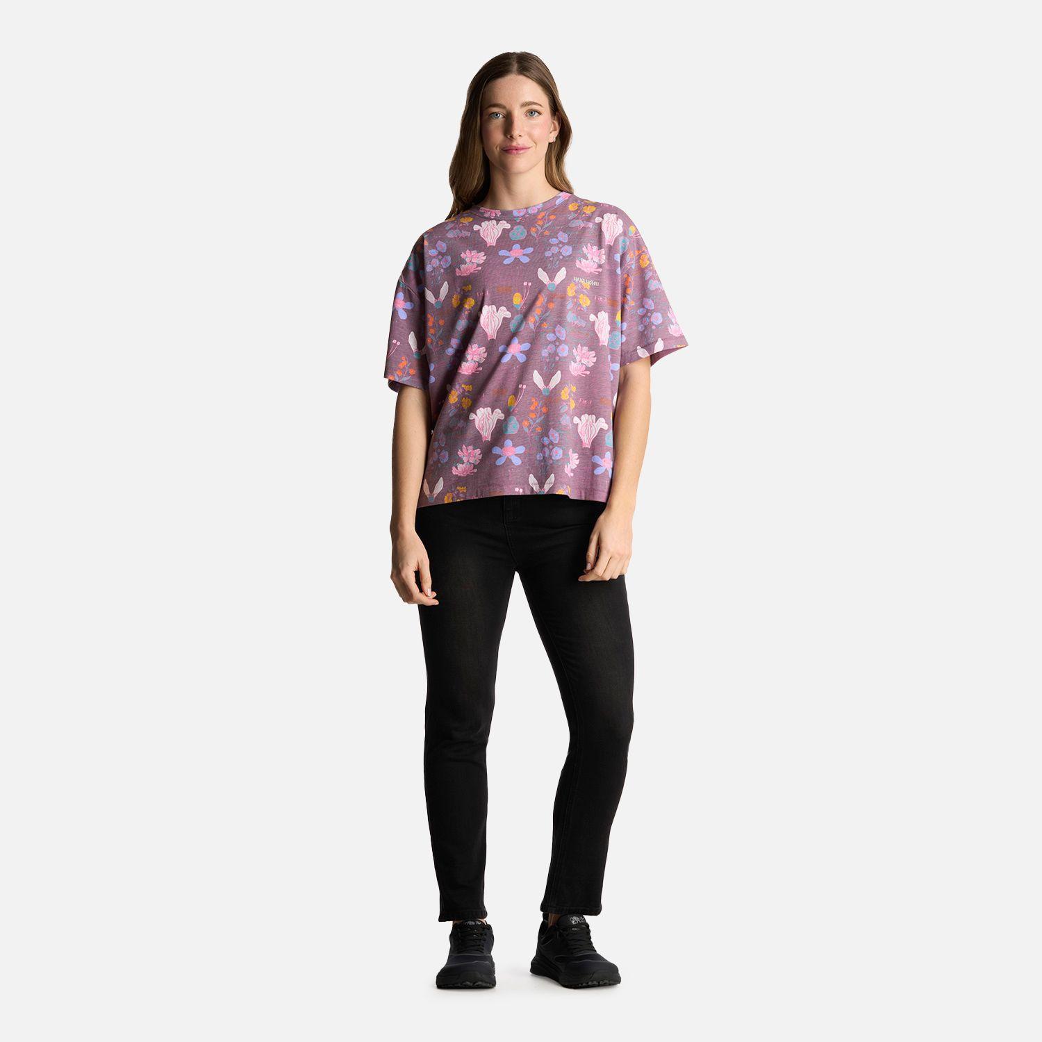 Polera Mujer Botanica Print Morado Haka Honu-4
