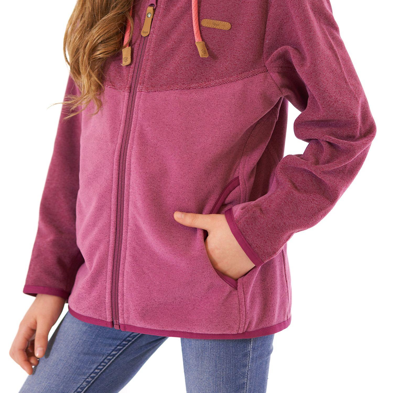 Poleron Niña Stripes Nano-F Full Zip Frambuesa / Rosa Lippi-5