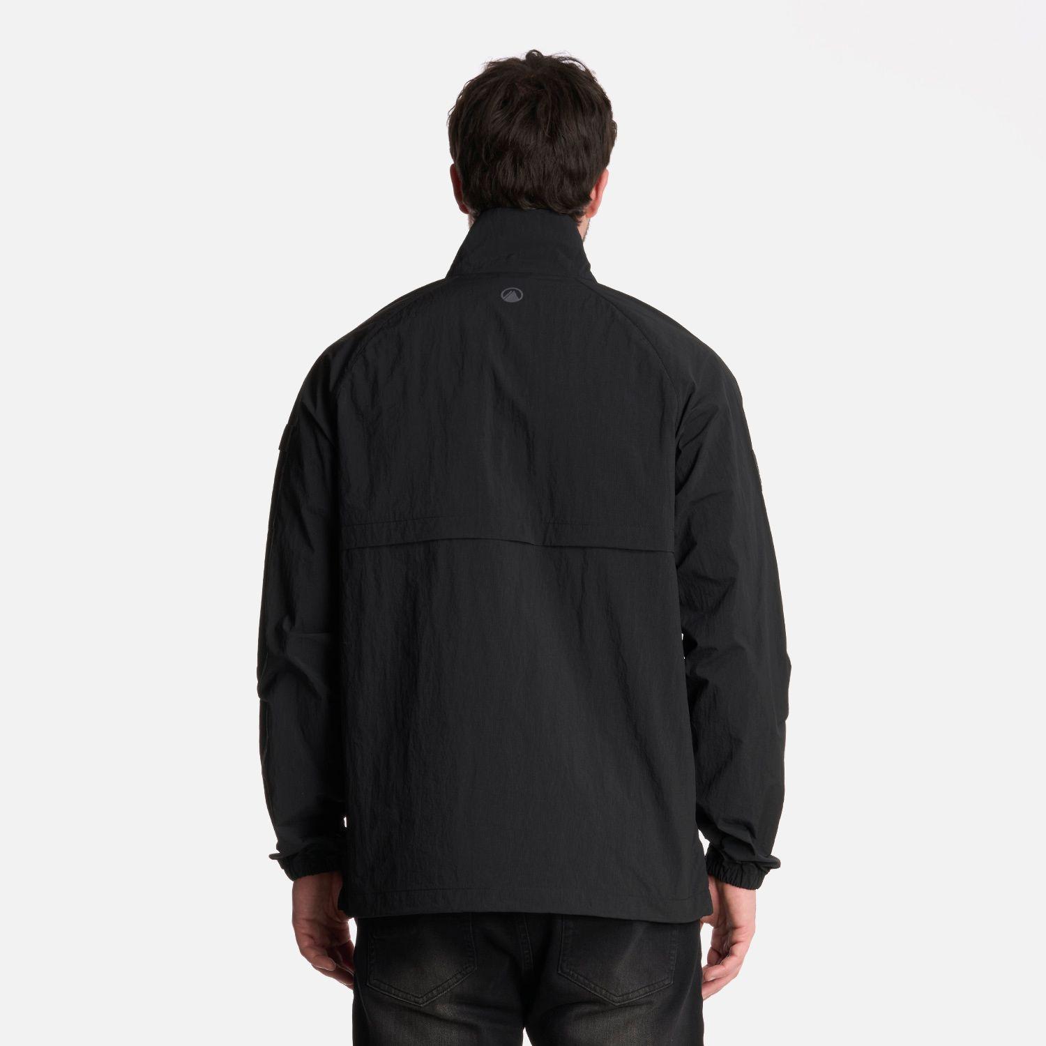 Chaqueta Hombre WindCity WindBreaker 1/4 Zip Negro Lippi-2