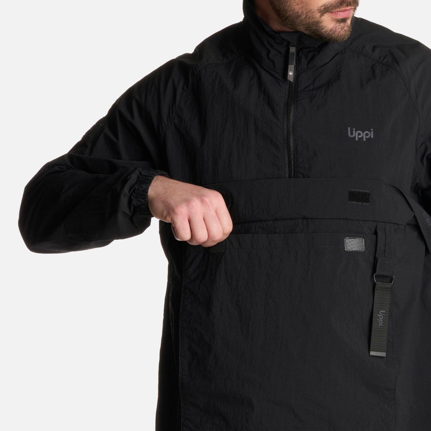 Chaqueta Hombre WindCity WindBreaker 1/4 Zip Negro Lippi-5