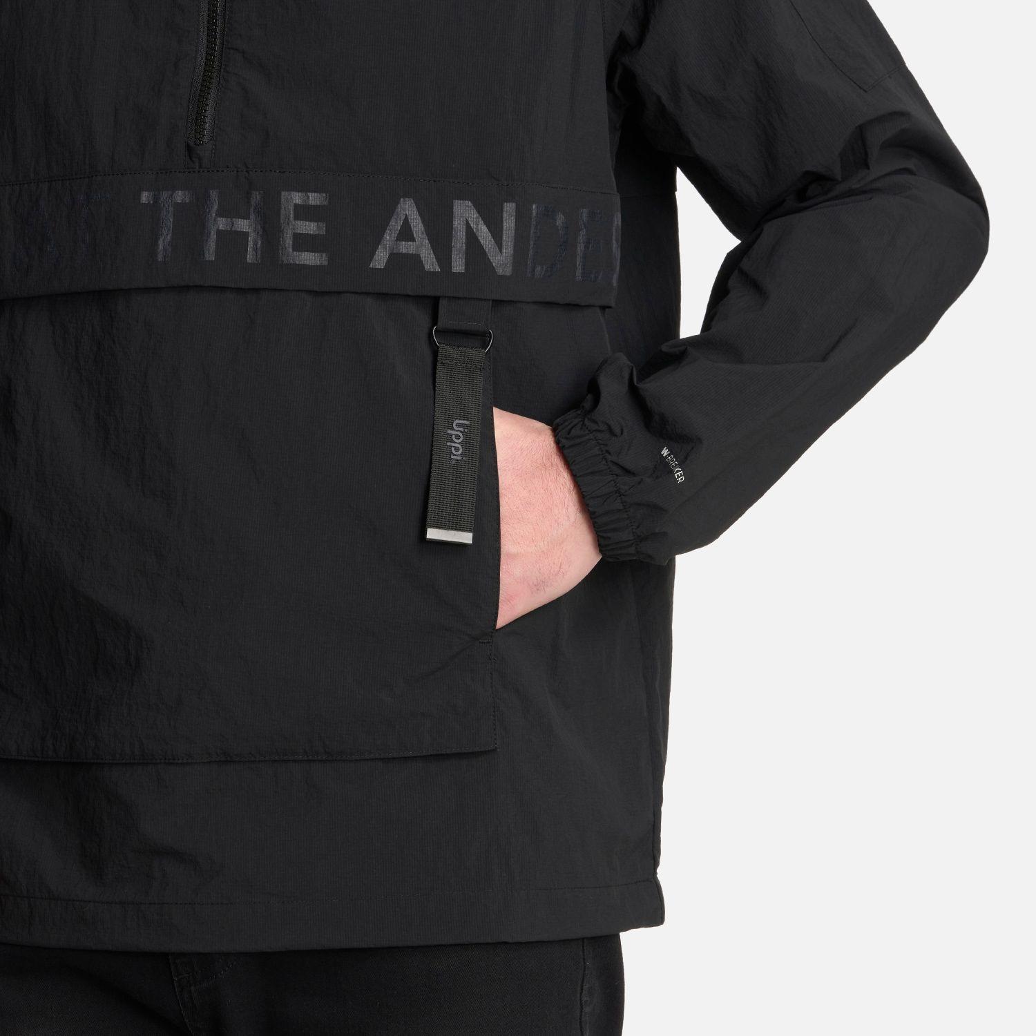 Chaqueta Hombre WindCity WindBreaker 1/4 Zip Negro Lippi-6