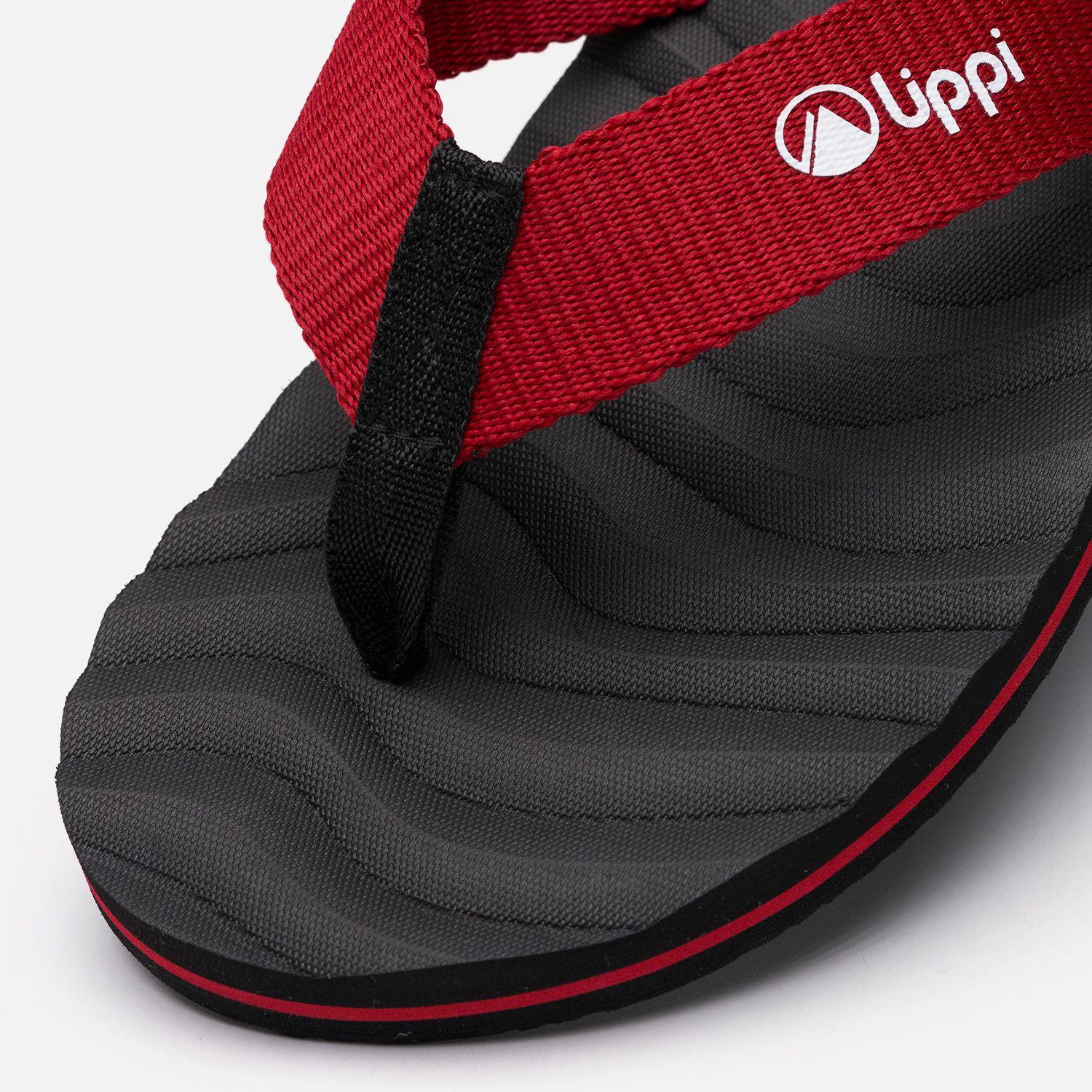 Sandalia Hombre Bora Negro / Rojo Lippi-4