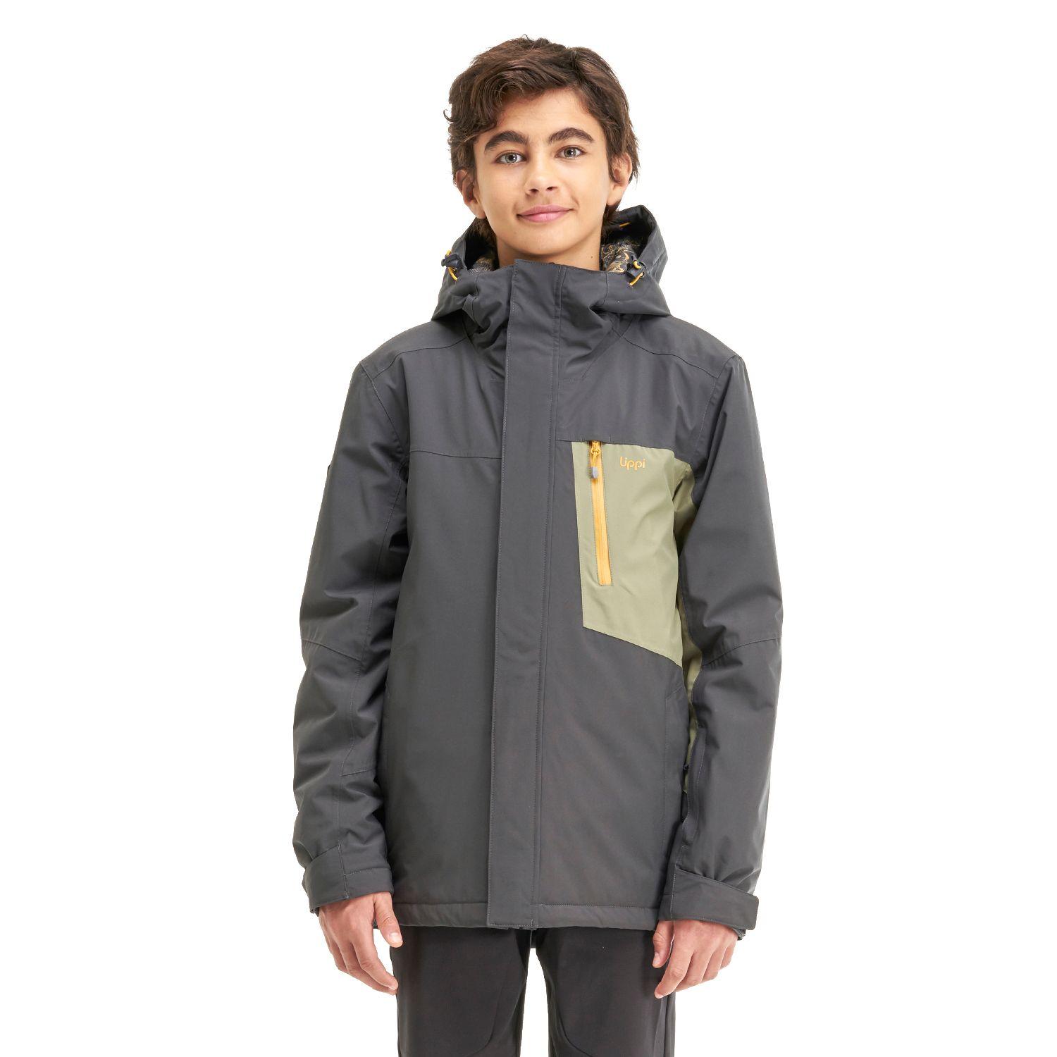 Chaqueta Teen Boy Shelter B-Dry Hoody Jacket Grafito / Verde Mate Lippi I22-1