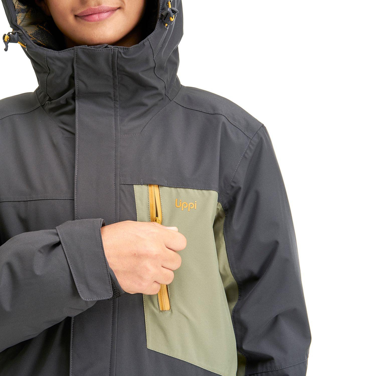 Chaqueta Teen Boy Shelter B-Dry Hoody Jacket Grafito / Verde Mate Lippi I22-4