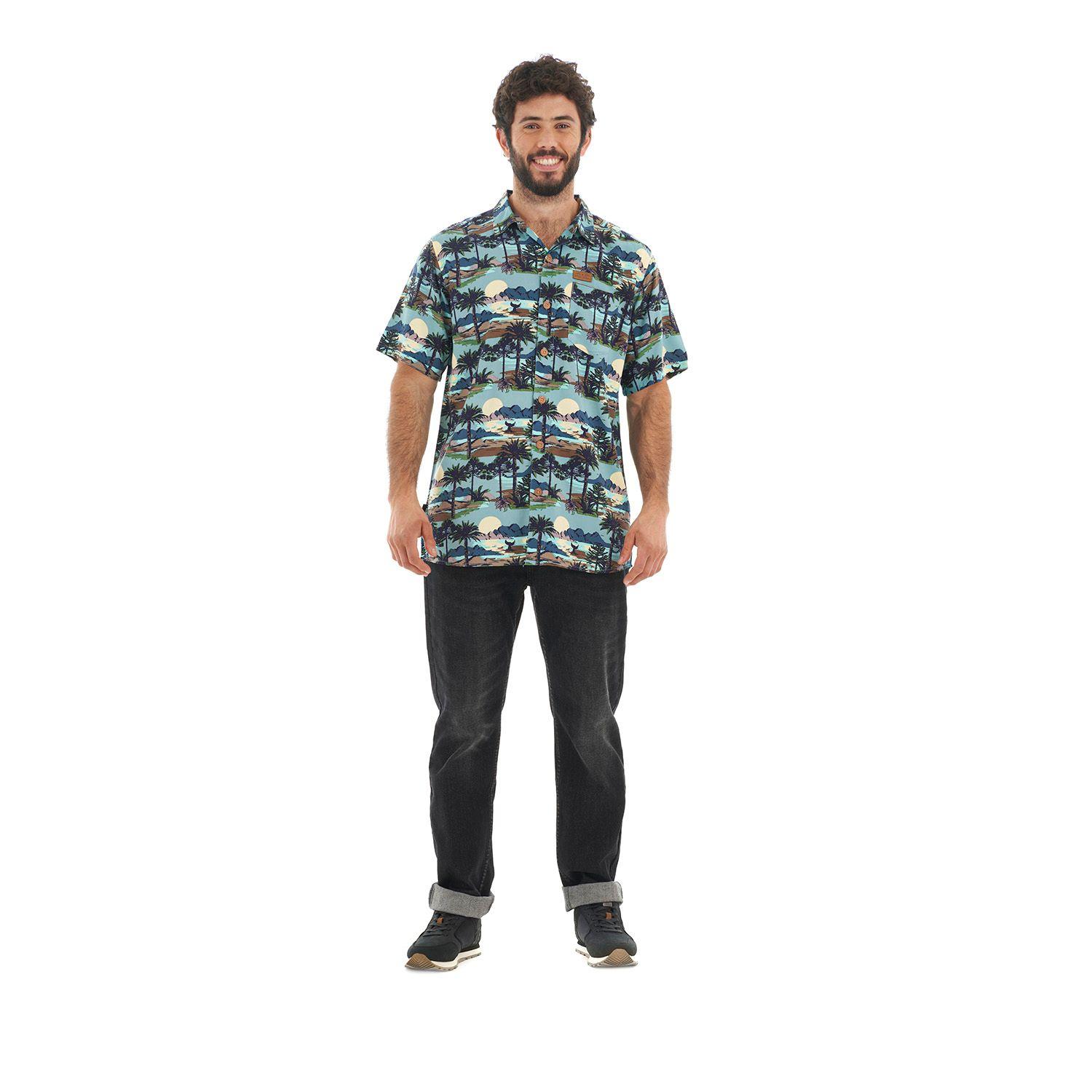 Camisa Hombre Aflora Celeste Haka Honu-7