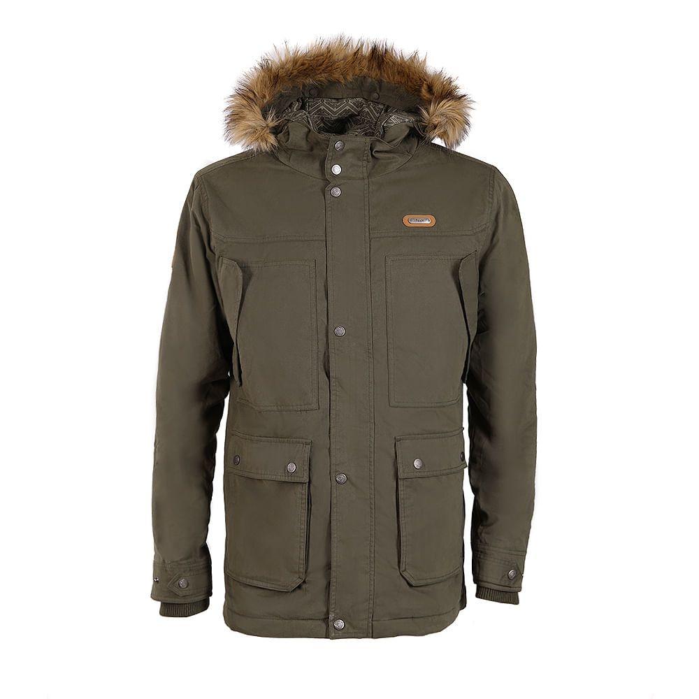 Chaqueta Hombre Peumo Canvas Hoody Jacket Verde Oscuro Lippi-0
