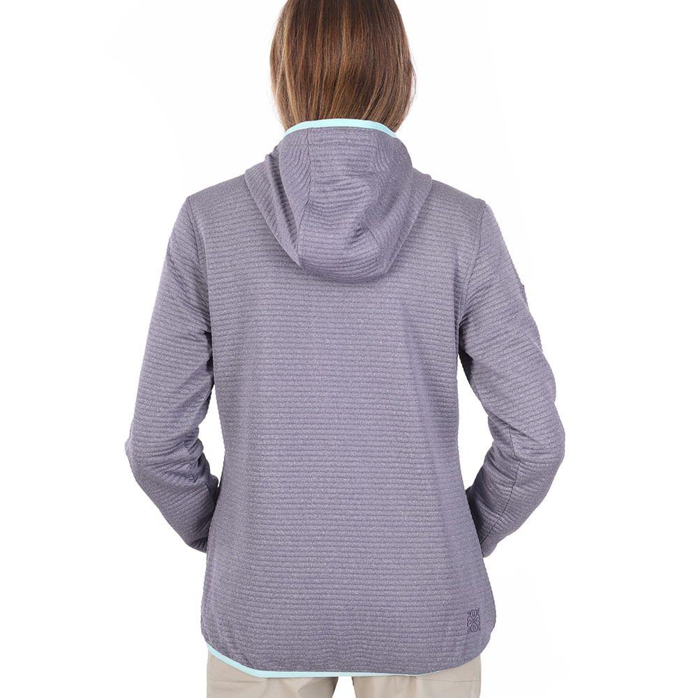 Poleron Mujer Baffle Nano-F 14 Zip Hoody Melange Verde Claro Lippi-3