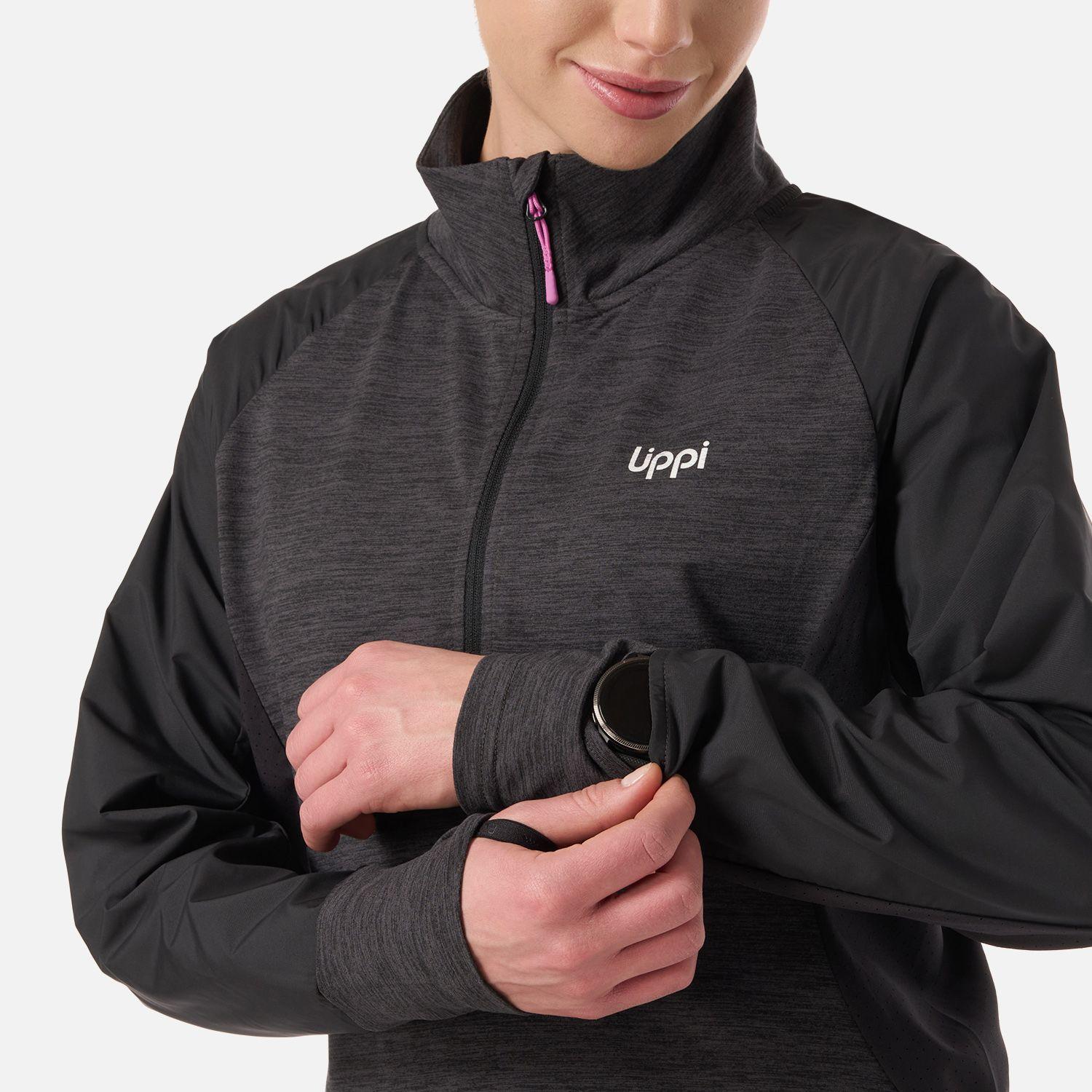 Polerón Mujer Egger 1/4 Zip Negro Lippi V26-3