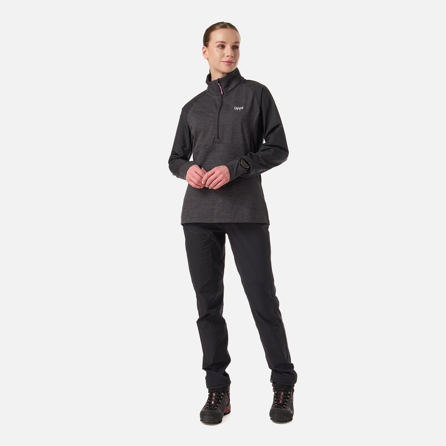 Polerón Mujer Egger 1/4 Zip Negro Lippi V26-4