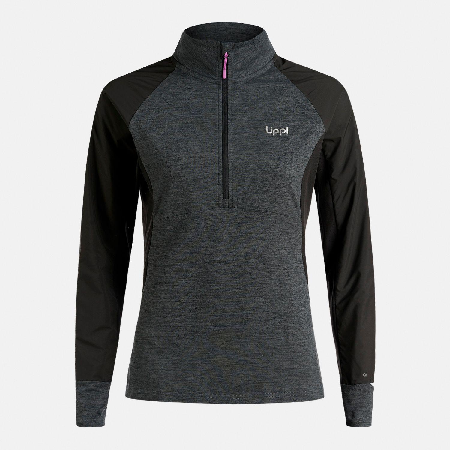 Polerón Mujer Egger 1/4 Zip Negro Lippi V26-5