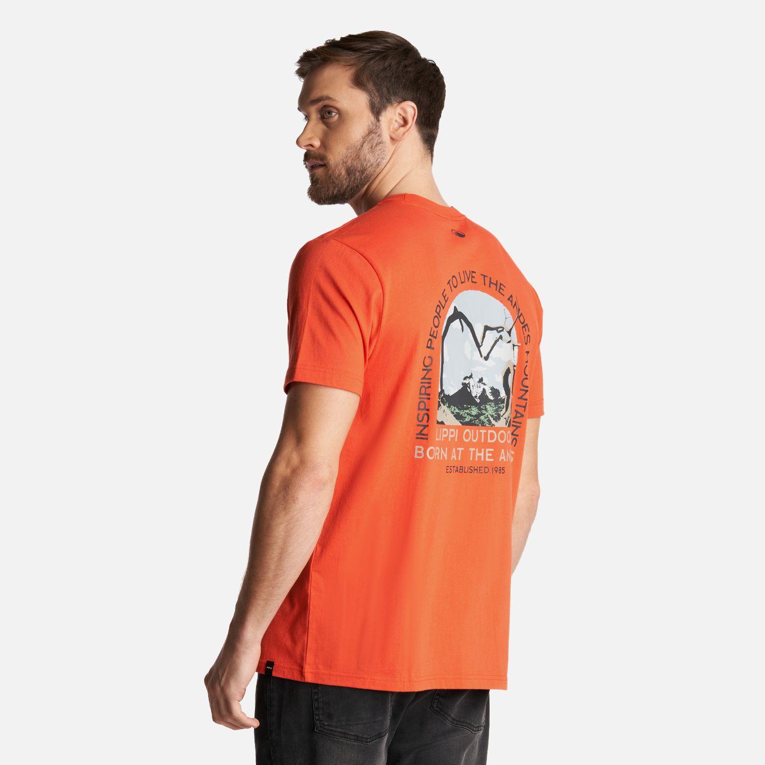 Polera Hombre Portal Forest T-Shirt Naranjo Oscuro Lippi-3