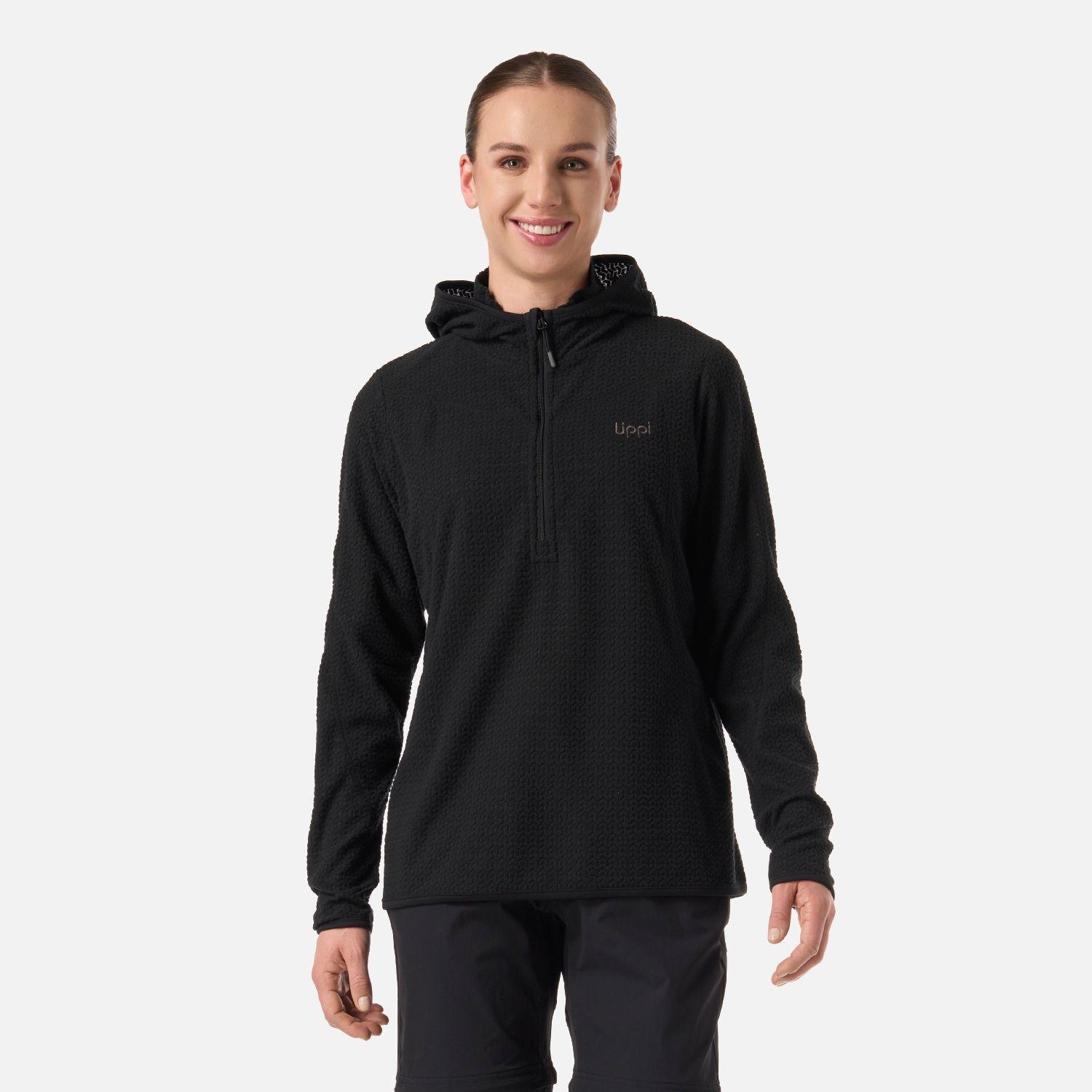 Polerón Mujer Jacaranda Nano-F 1/4 Zip Hoody Negro Lippi V26-0