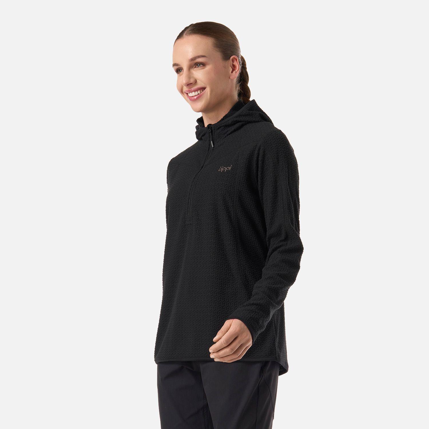 Polerón Mujer Jacaranda Nano-F 1/4 Zip Hoody Negro Lippi V26-1