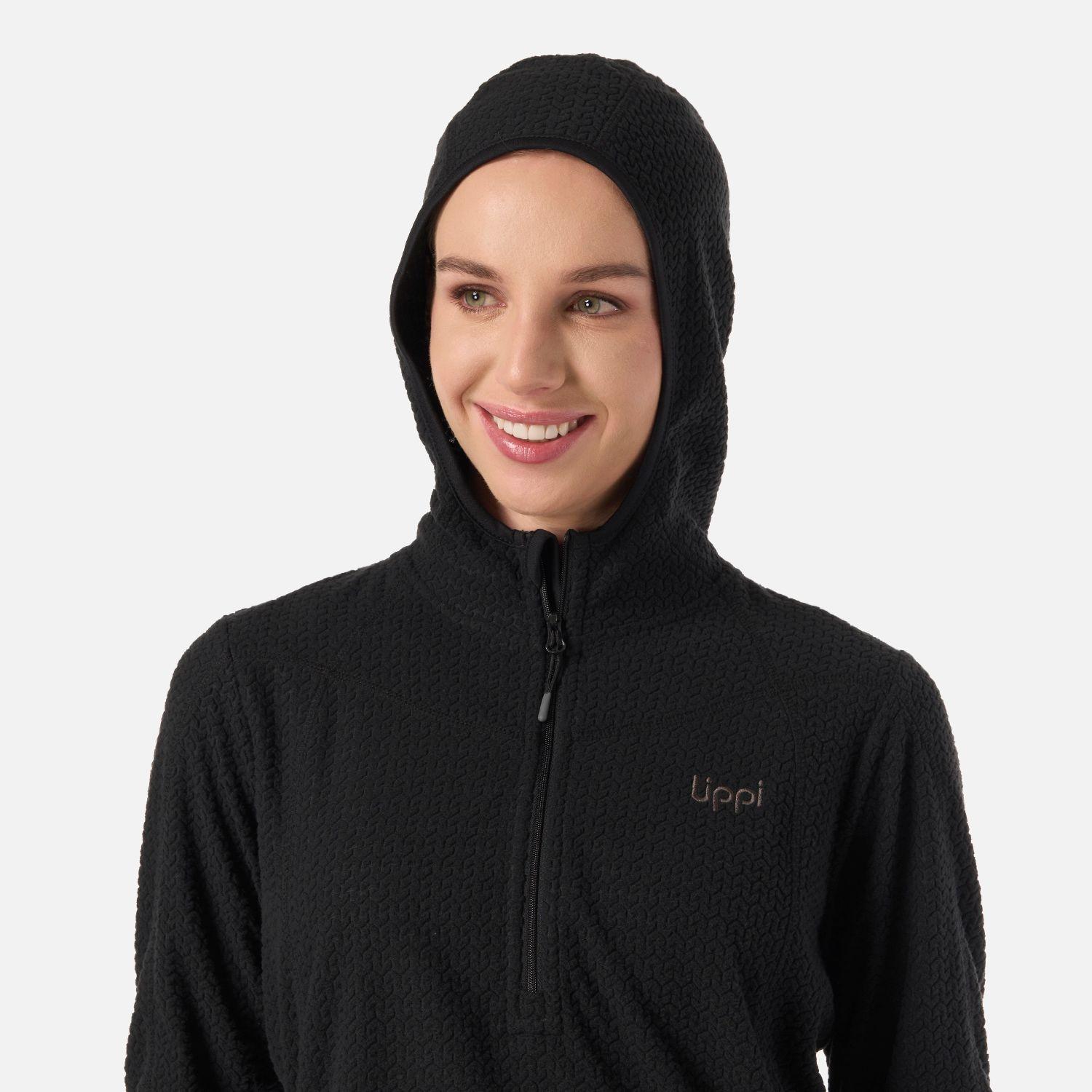 Polerón Mujer Jacaranda Nano-F 1/4 Zip Hoody Negro Lippi V26-3