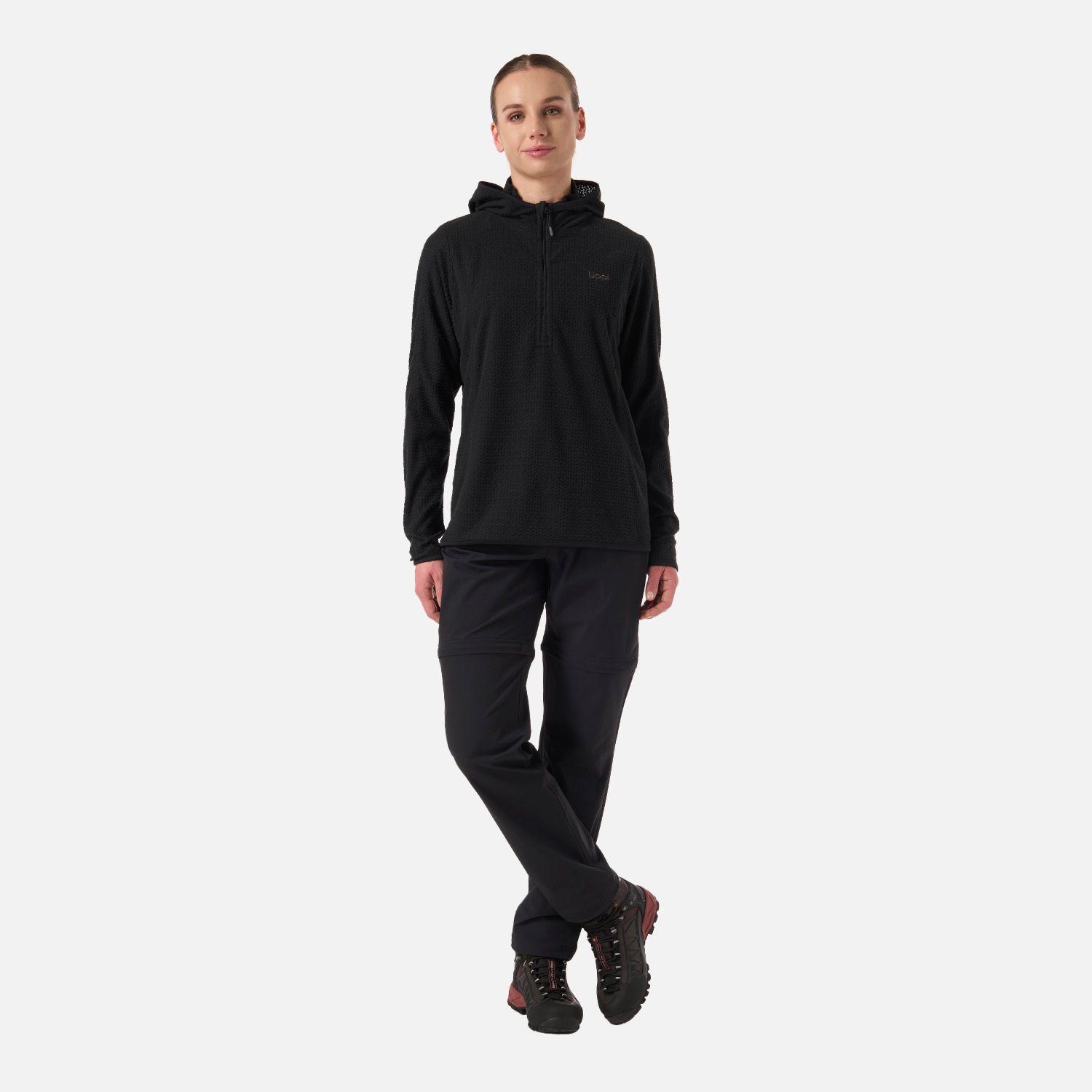 Polerón Mujer Jacaranda Nano-F 1/4 Zip Hoody Negro Lippi V26-4