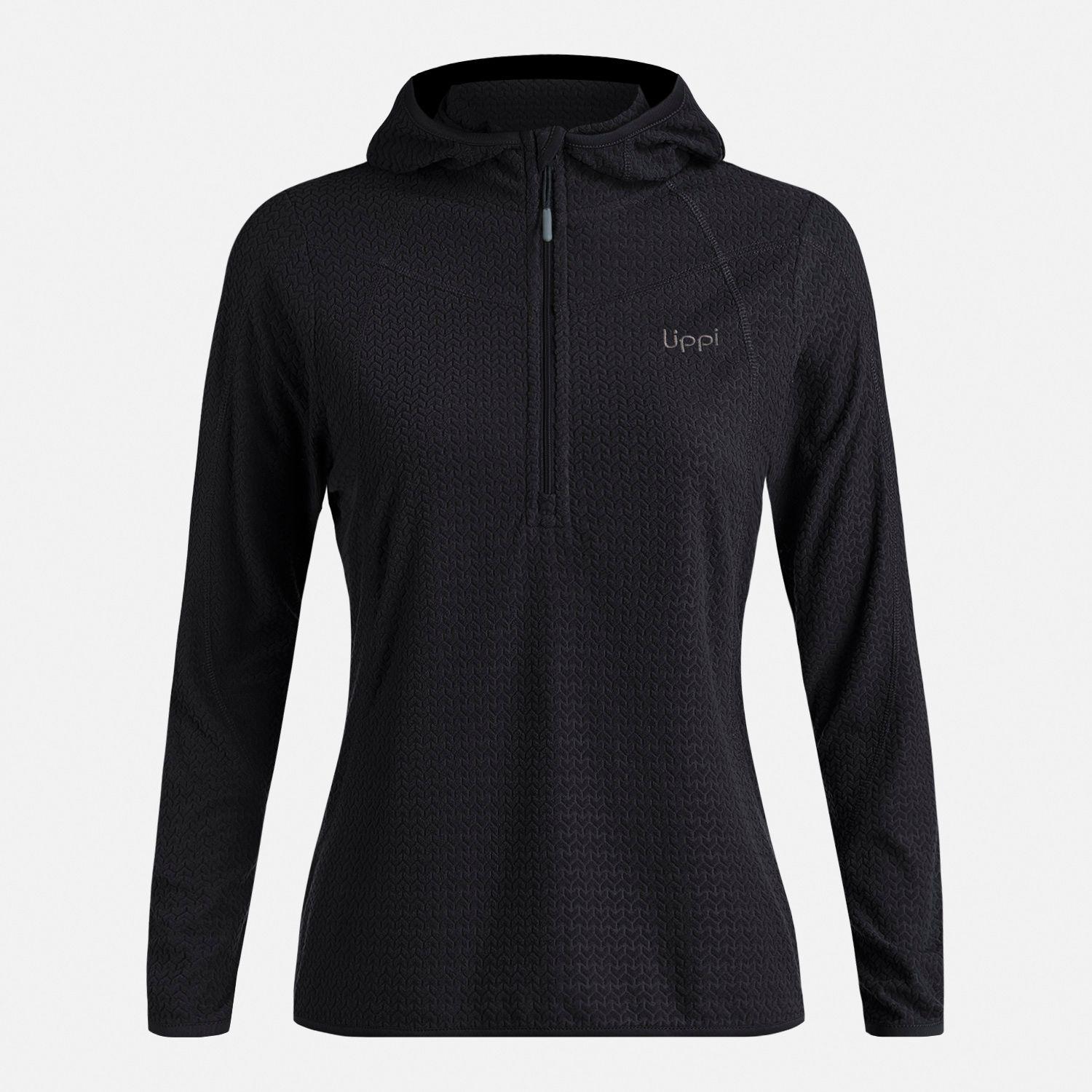 Polerón Mujer Jacaranda Nano-F 1/4 Zip Hoody Negro Lippi V26-5