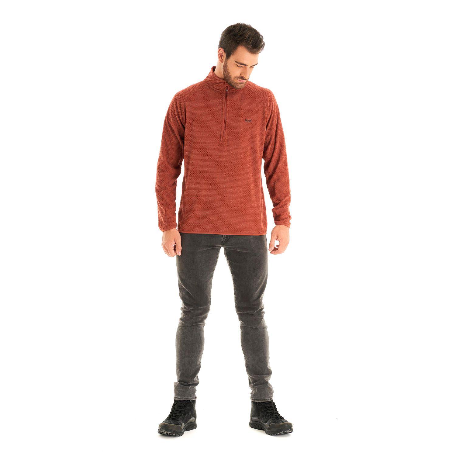 Poleron Hombre Jacaranda Nano-F 14 Zip Terracota Lippi I21-8