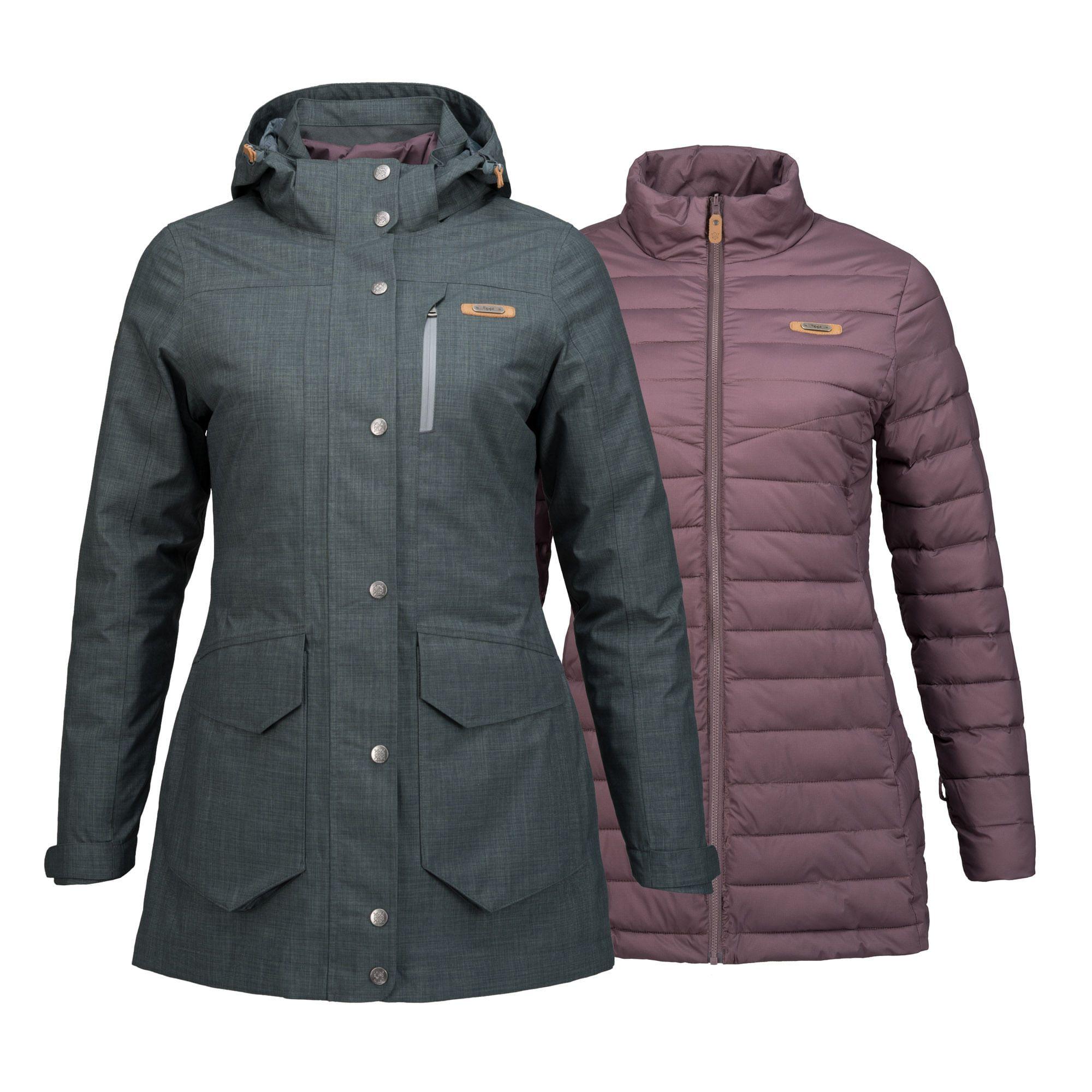 Chaqueta Mujer Nalca Fusion-3 Hoody Jacket Jade Oscuro / Malva Lippi-0