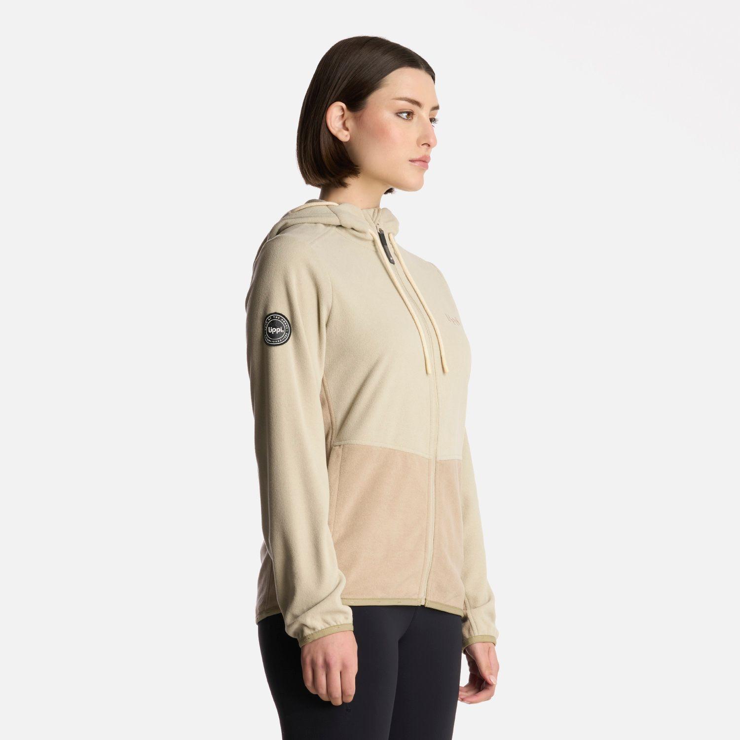 Polerón Mujer Stripes Nano-F Full Zip Hoody Beige Lippi-1
