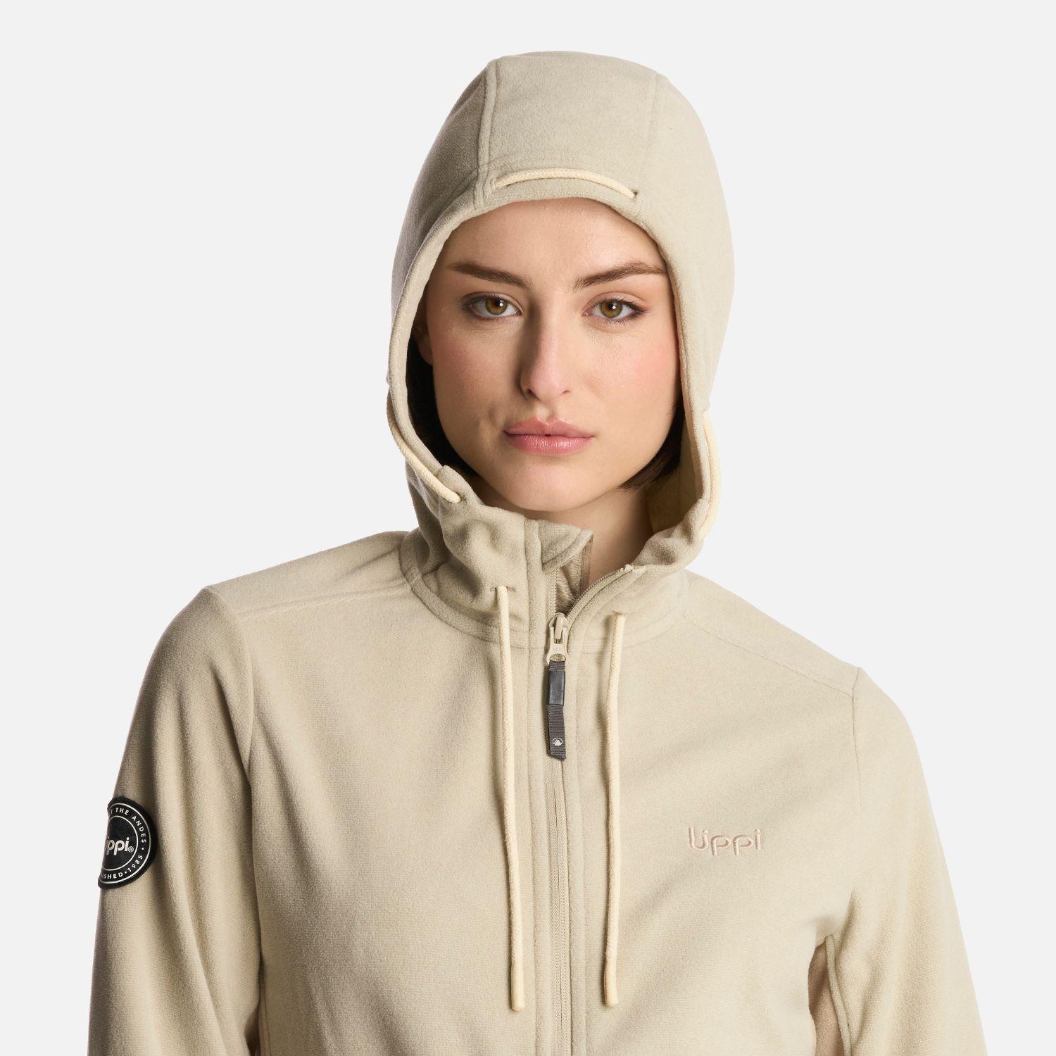 Polerón Mujer Stripes Nano-F Full Zip Hoody Beige Lippi-3