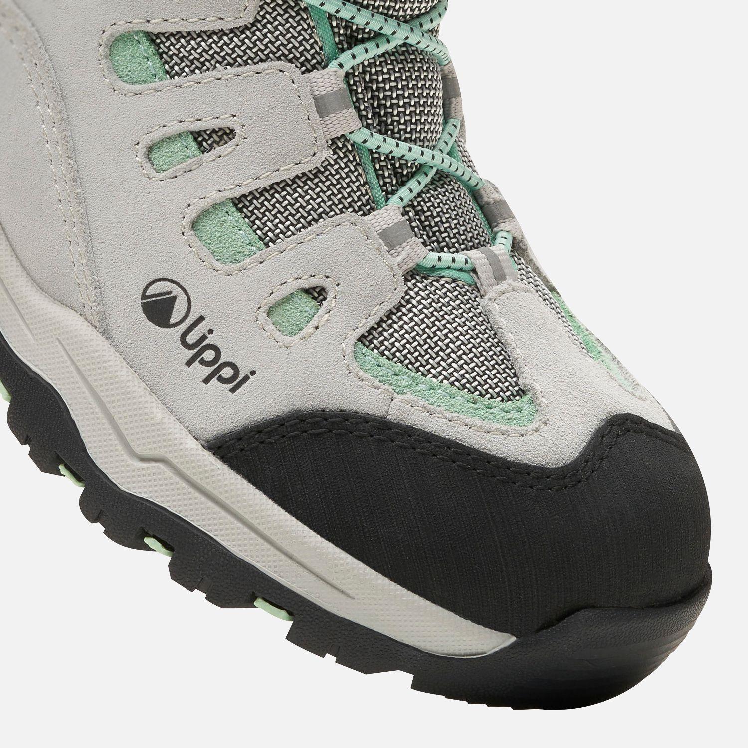 Botín Niña Puelo Cs Hi Velcro Gris Claro / Verde Agua Lippi V26-6