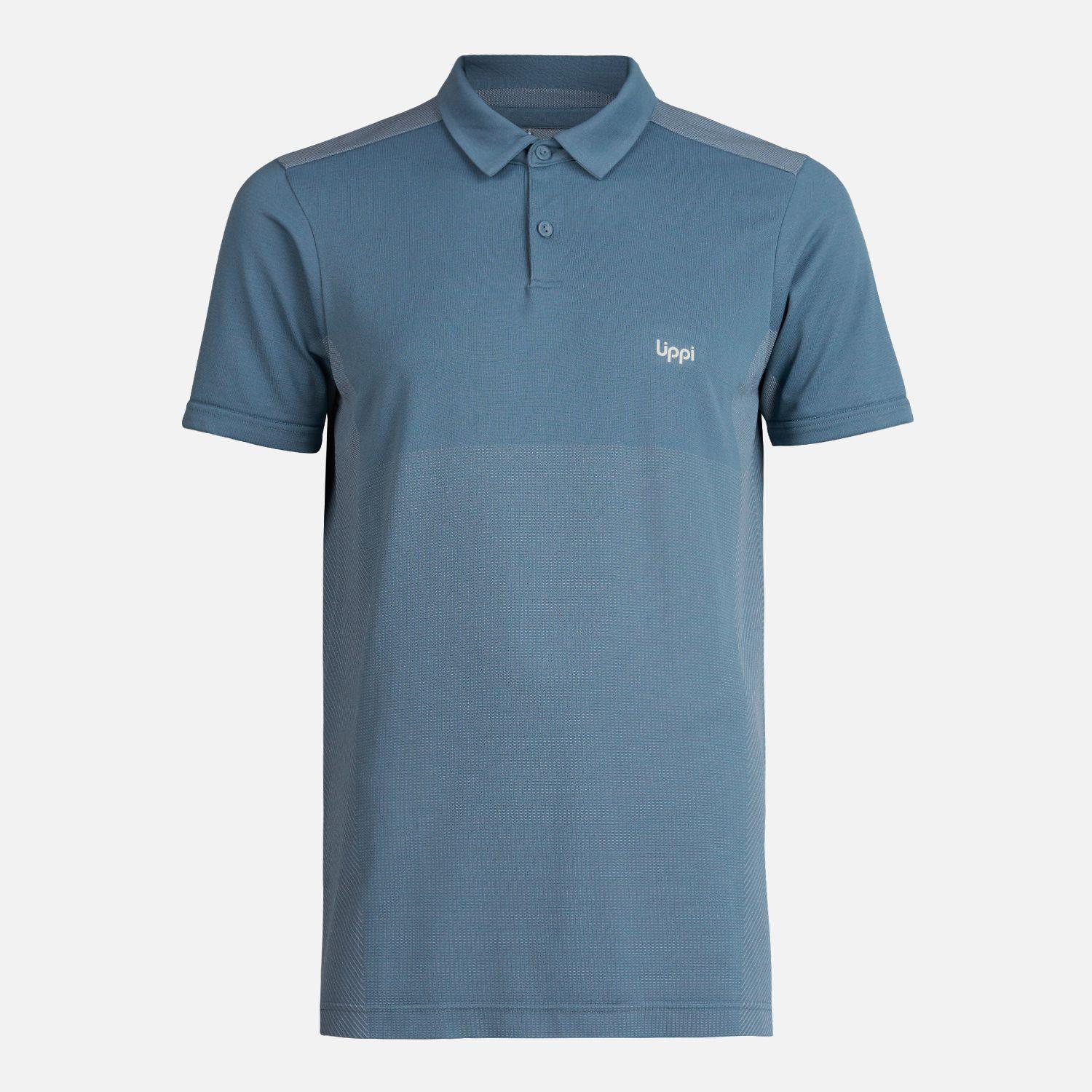 Polera Hombre B-Classic Seamless Polo Azul Piedra Lippi-0