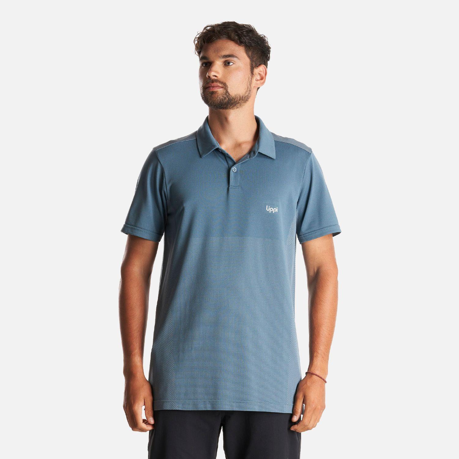 Polera Hombre B-Classic Seamless Polo Azul Piedra Lippi-1