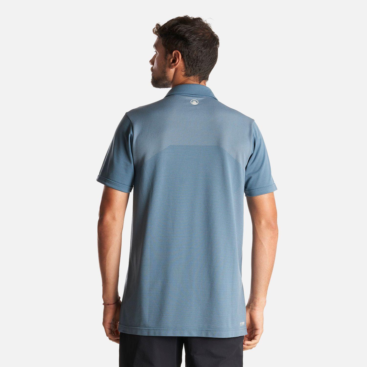 Polera Hombre B-Classic Seamless Polo Azul Piedra Lippi-3