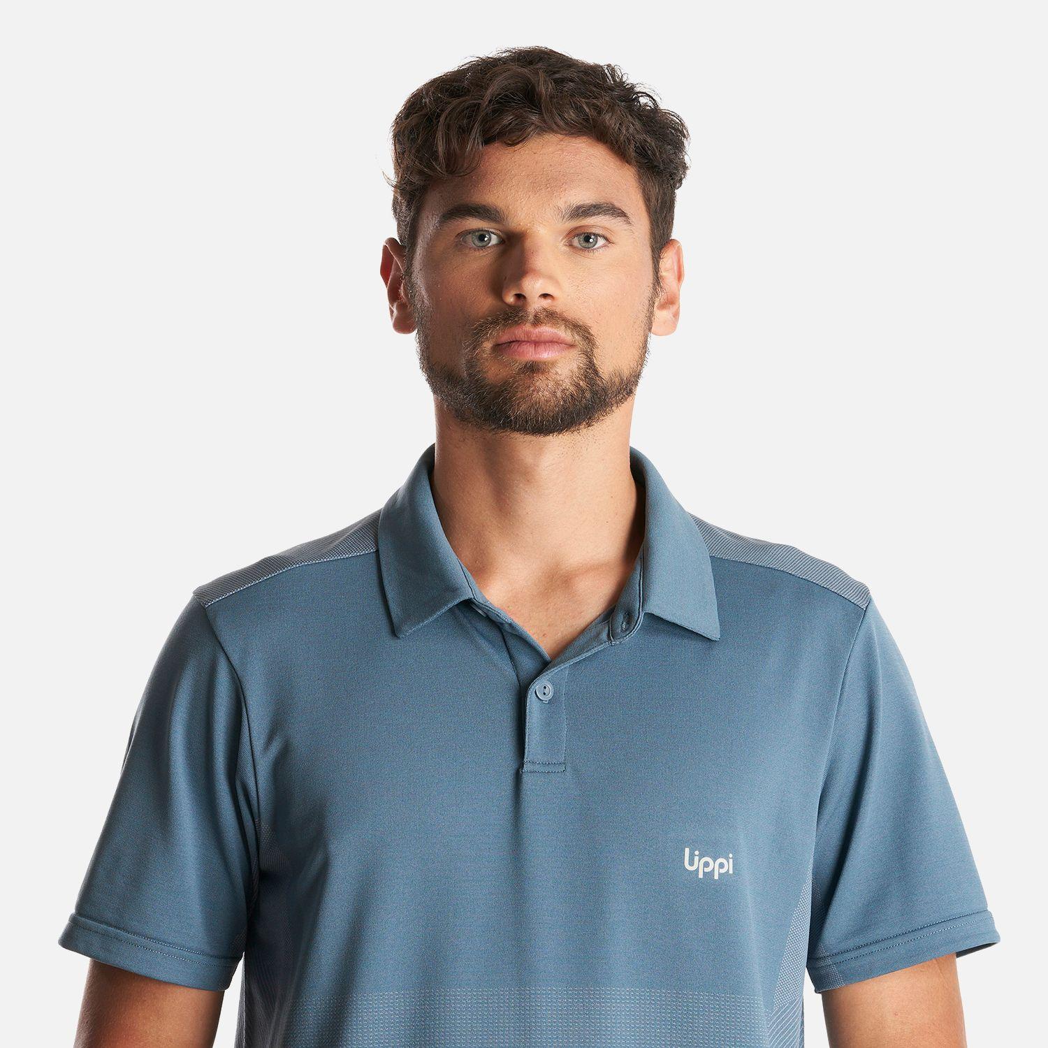Polera Hombre B-Classic Seamless Polo Azul Piedra Lippi-4