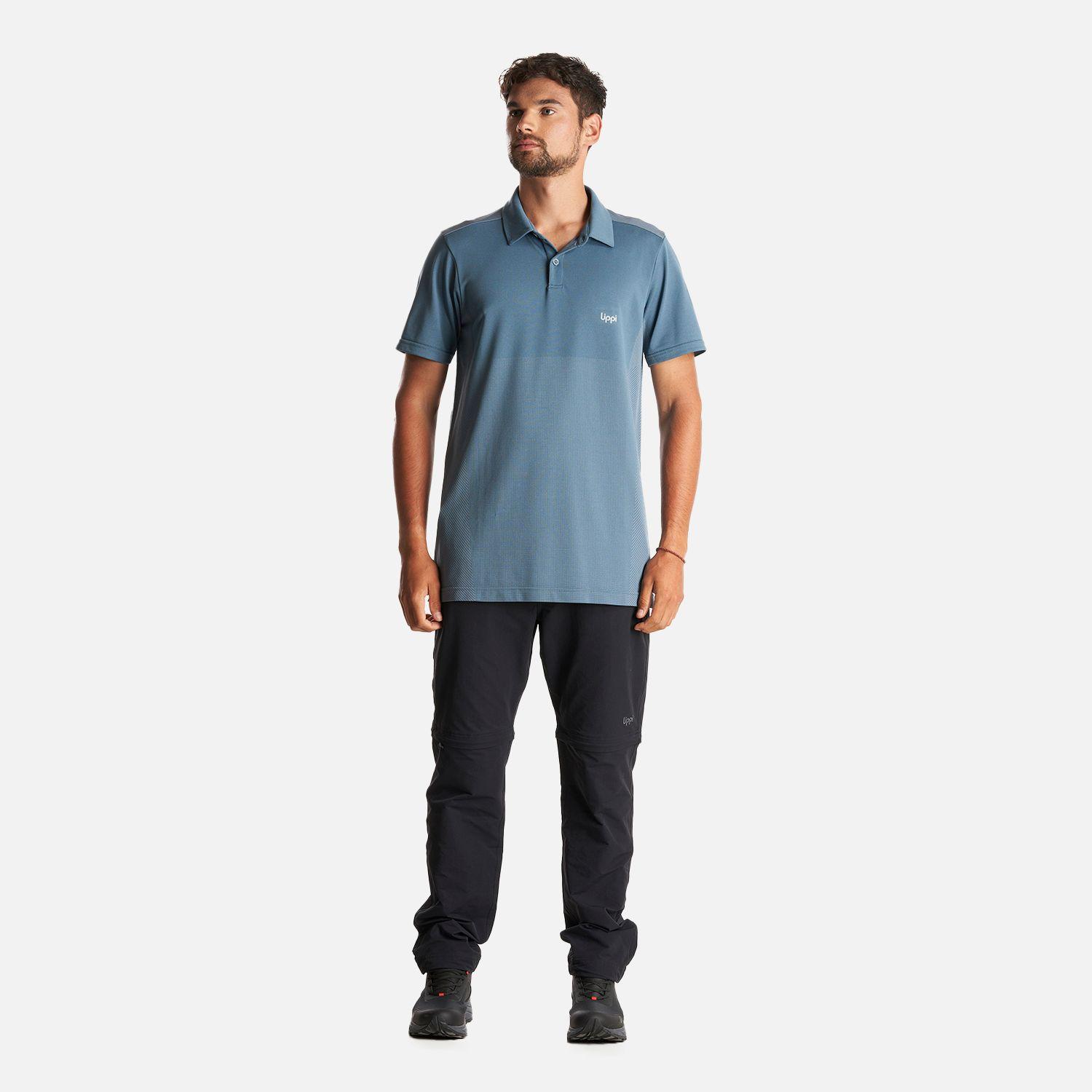 Polera Hombre B-Classic Seamless Polo Azul Piedra Lippi-5