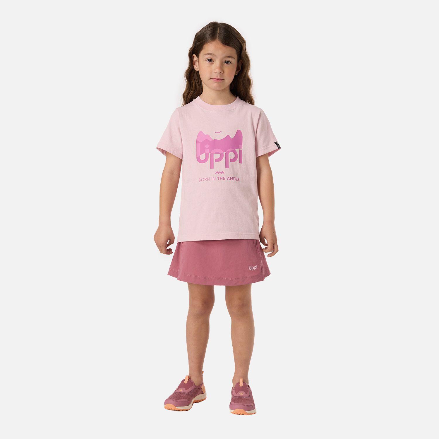 Polera Niña Logo Lippi T-shirt Rosa Claro Lippi V26-3