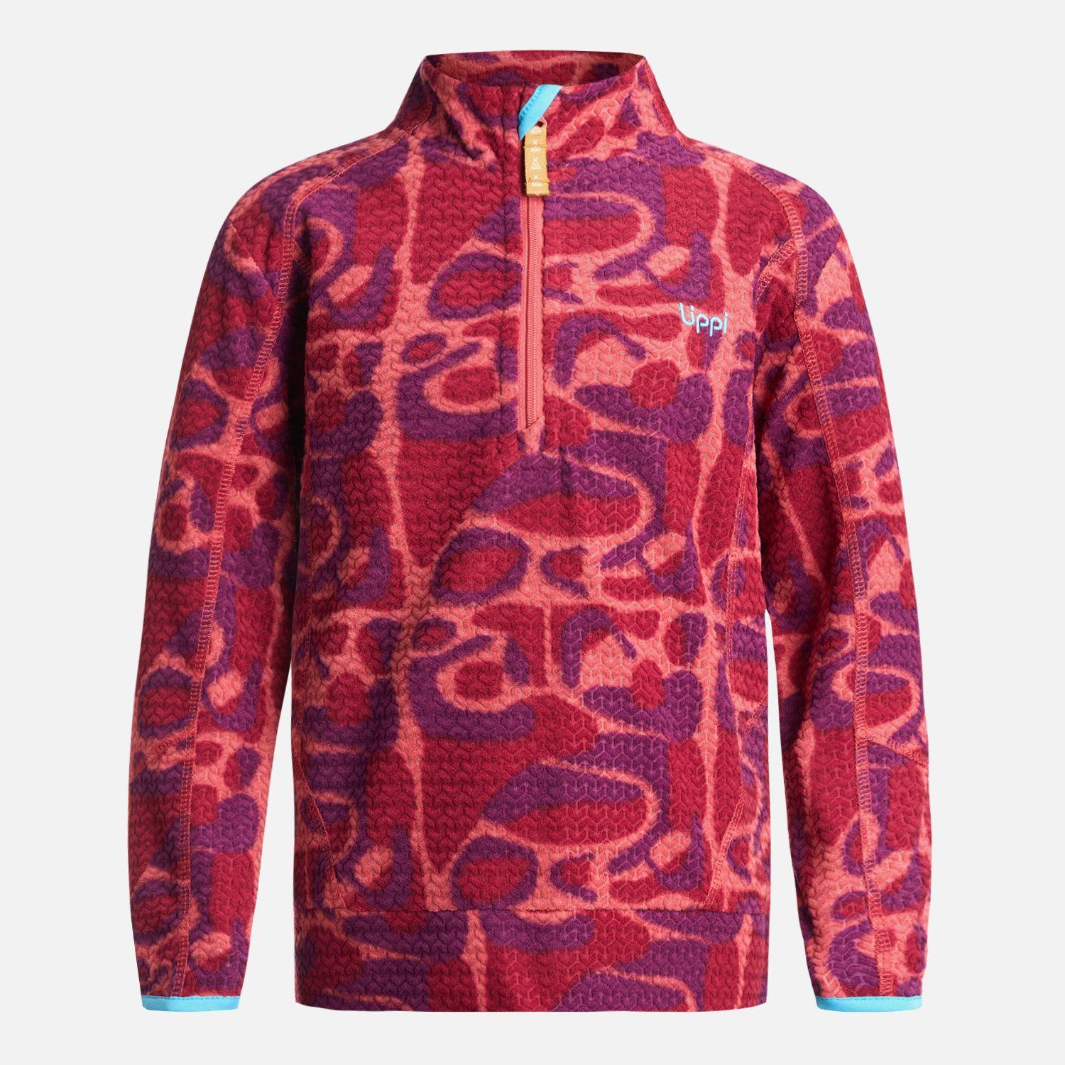 Poleron Niña Saltamontes Nano-F 14 Zip Print Rosa Lippi-0