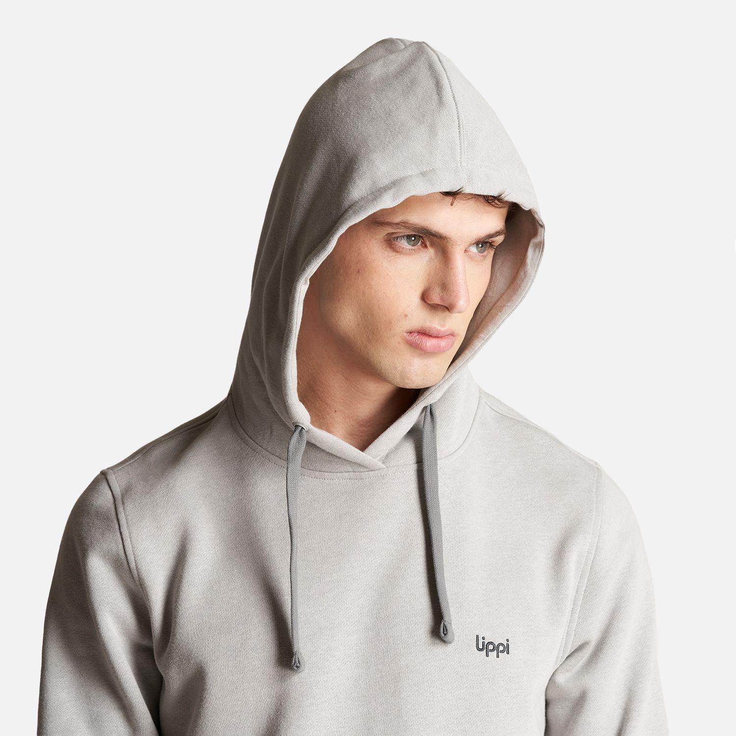 Poleron Hombre Insigne Hoody Sweatshirt Gris Claro Lippi-5