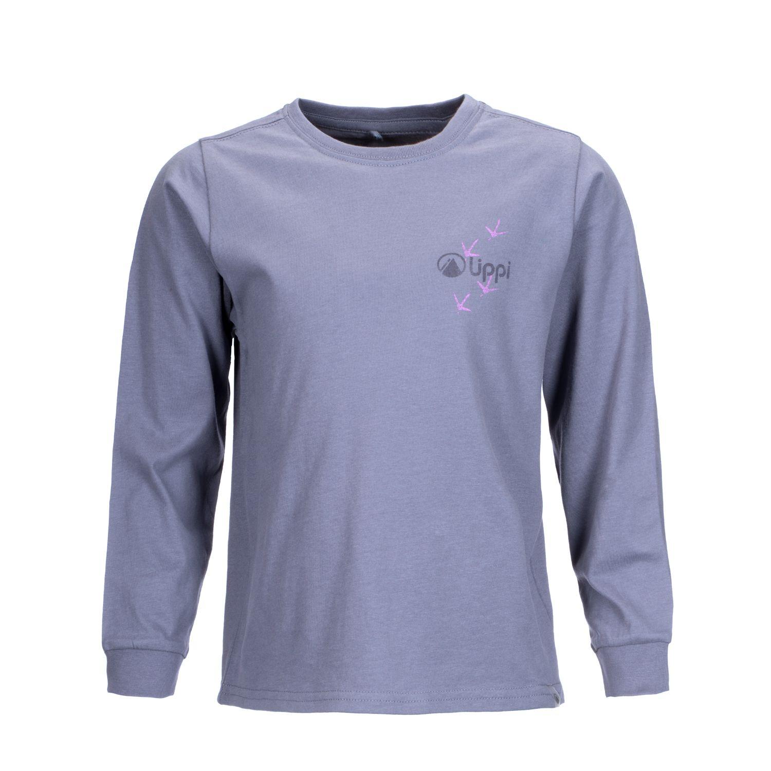 Polera Niña Logo Long-Sleeve Cotton T-Shirt Azul Lavanda Lippi-0