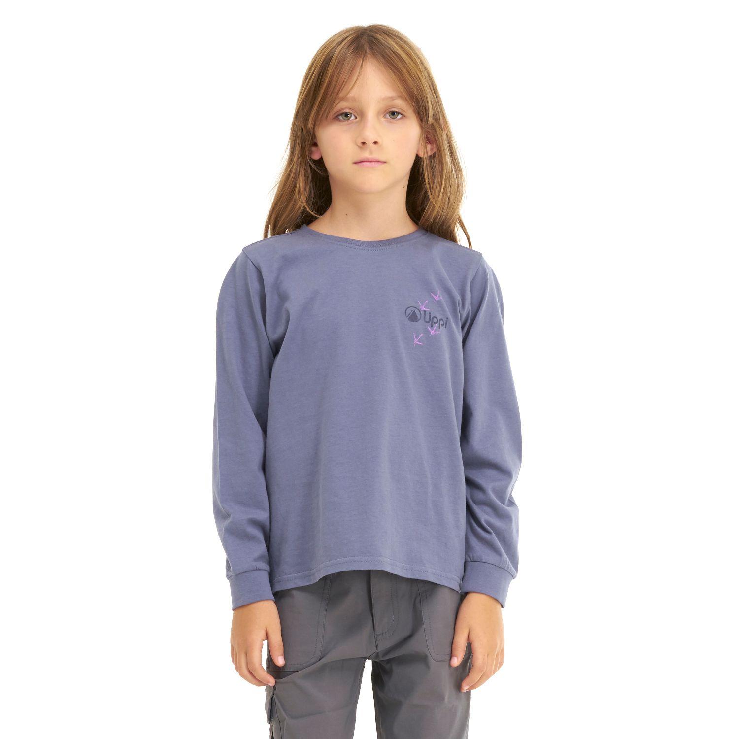 Polera Niña Logo Long-Sleeve Cotton T-Shirt Azul Lavanda Lippi-1
