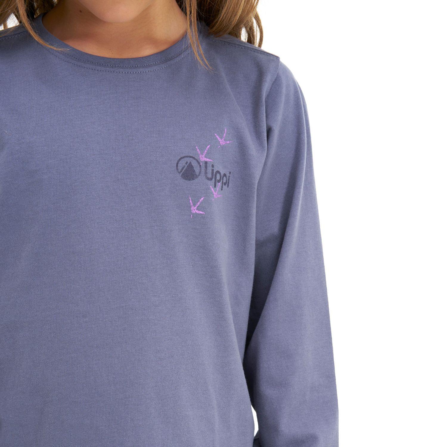 Polera Niña Logo Long-Sleeve Cotton T-Shirt Azul Lavanda Lippi-4