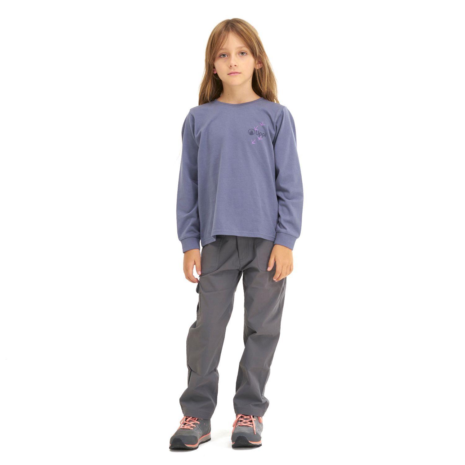 Polera Niña Logo Long-Sleeve Cotton T-Shirt Azul Lavanda Lippi-6