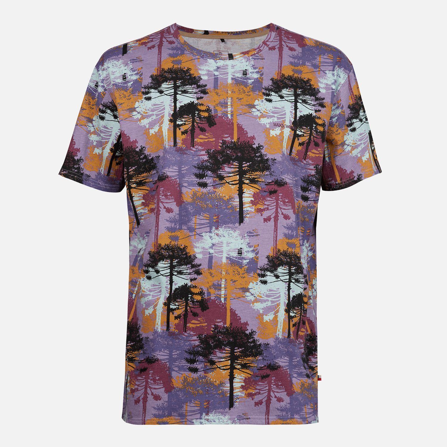 Polera Hombre Araucaria Print Morado Haka Honu-0