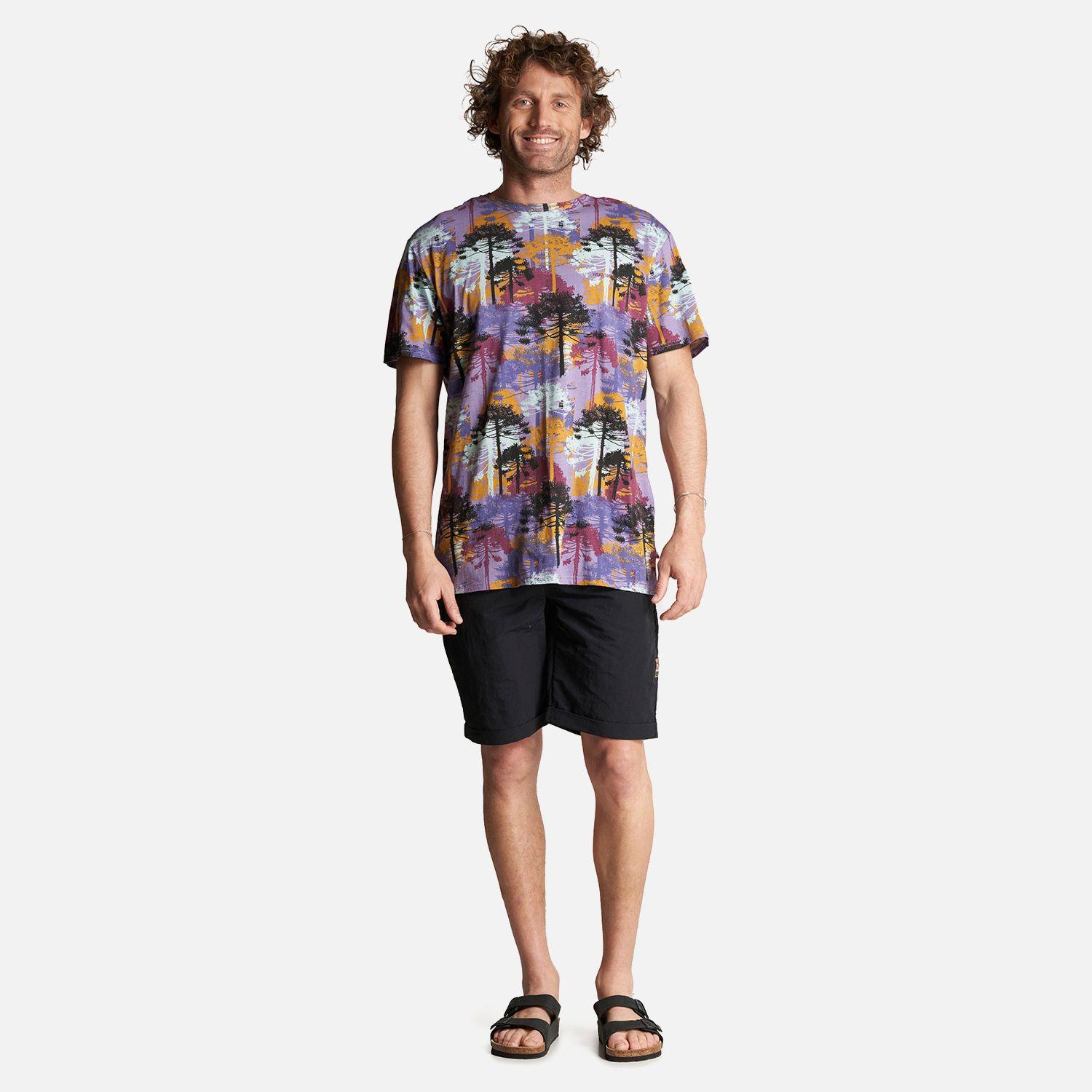 Polera Hombre Araucaria Print Morado Haka Honu-5