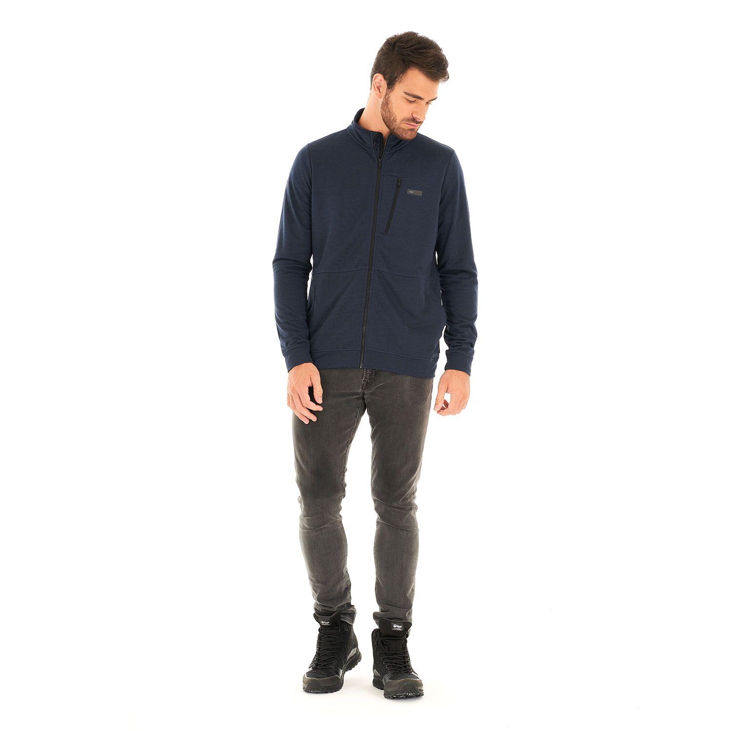 Poleron Hombre Orbital Nano-F Full Zip Melange Azul Lippi I21-8