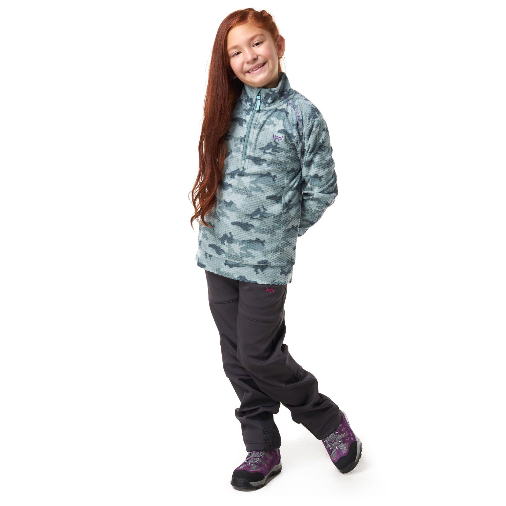 Poleron Niña Saltamontes Nano-F 1/4 Zip Print Jade Lippi I19-1