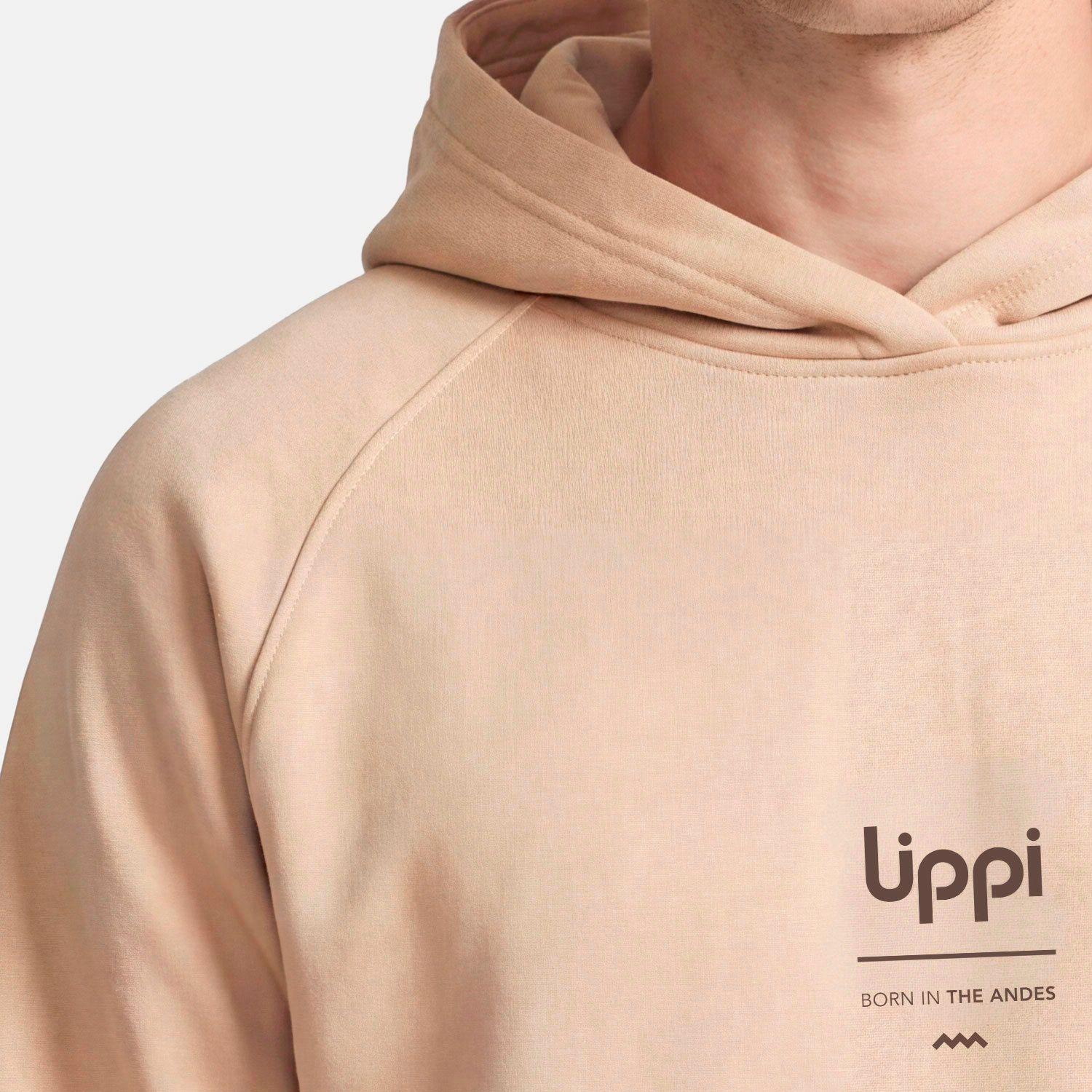 Polerón Hombre Ulmo Back Print Hoody Sweatshirt  Taupe Lippi V27-2