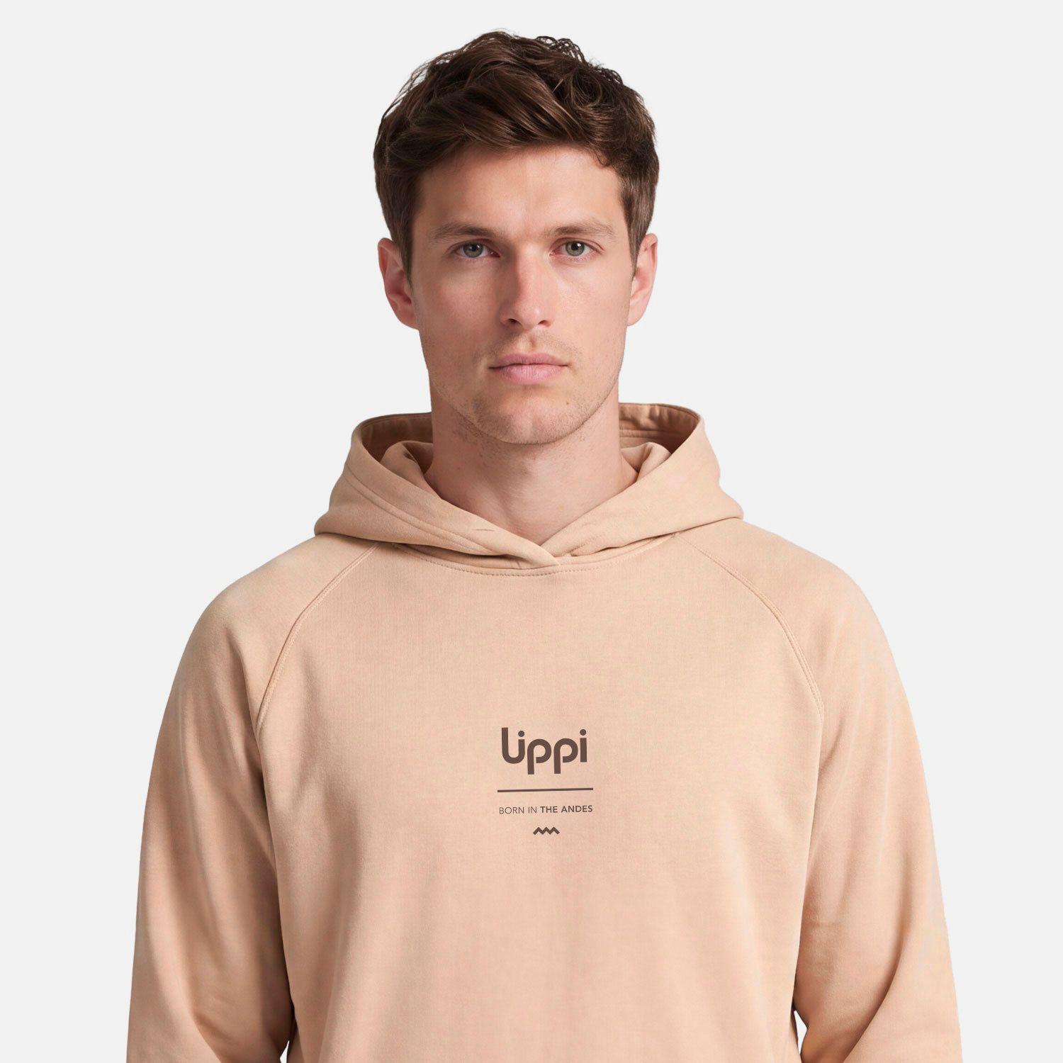 Polerón Hombre Ulmo Back Print Hoody Sweatshirt  Taupe Lippi V27-3
